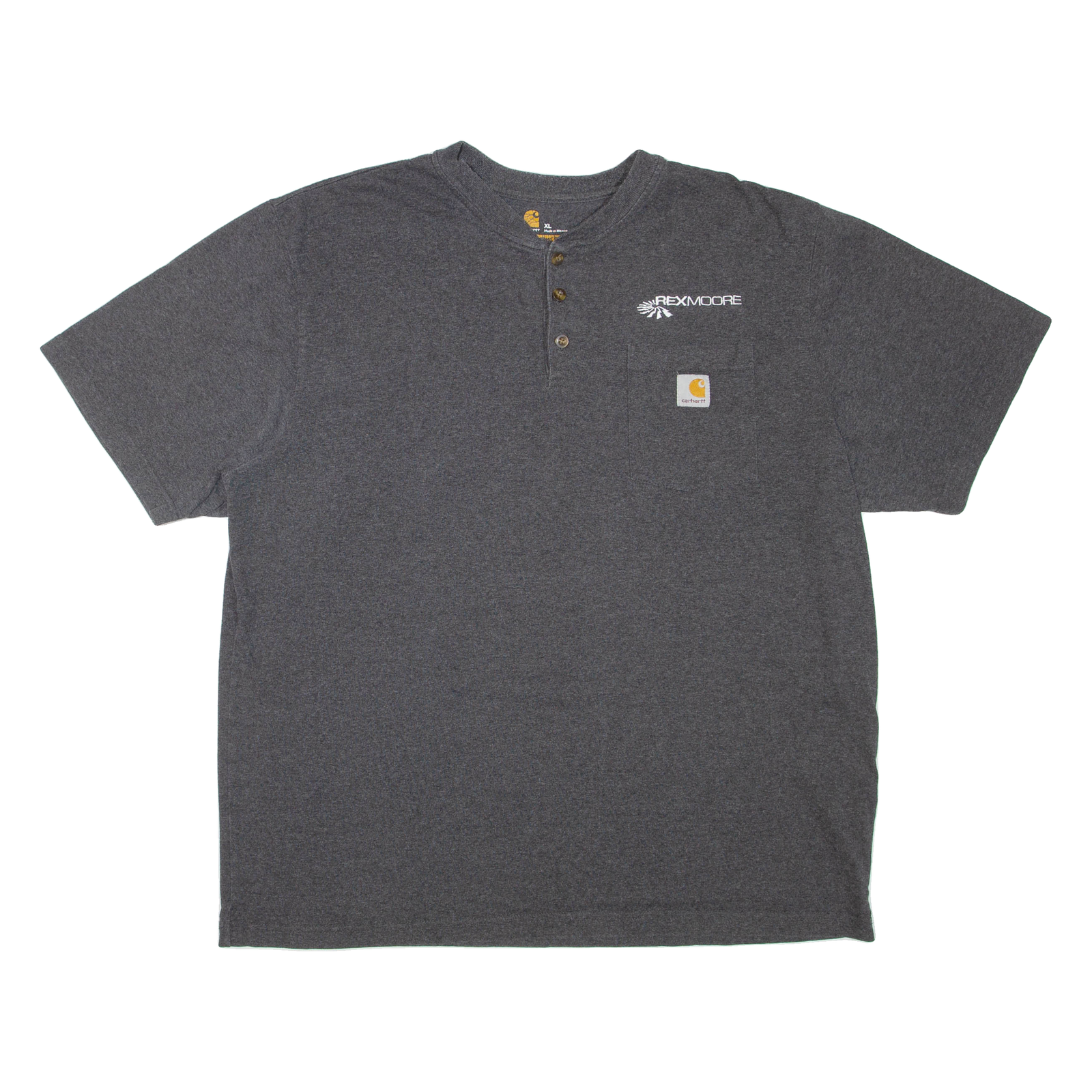 CARHARTT Rex Moore Mens T-Shirt Grey Button Neck XL Refurbished - N/A refurbished available on Cerqular