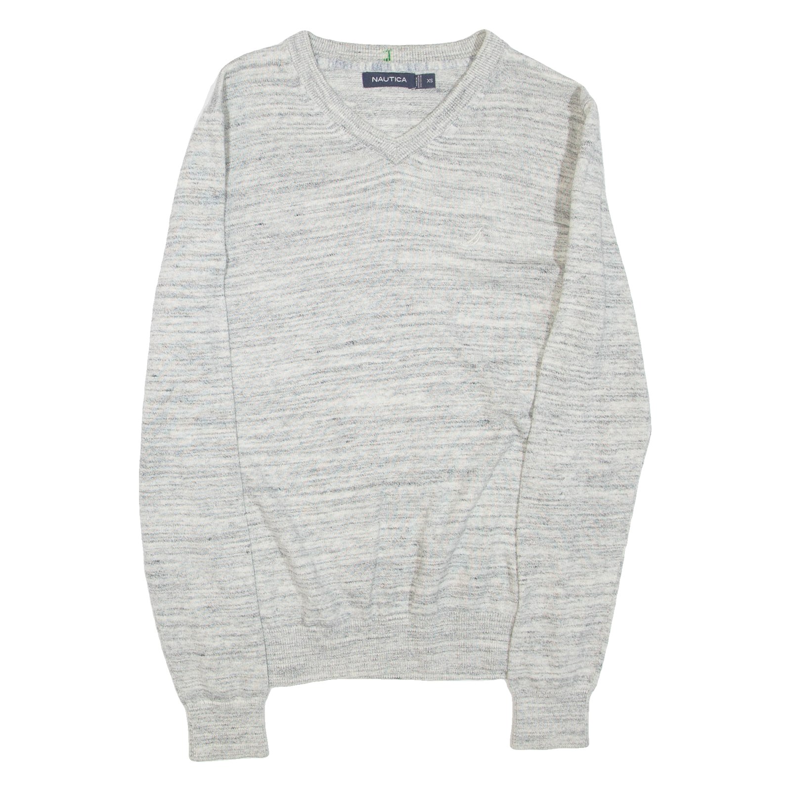 NAUTICA Mens Jumper Grey V-Neck Tight Knit XS Refurbished - N/A refurbished available on Cerqular