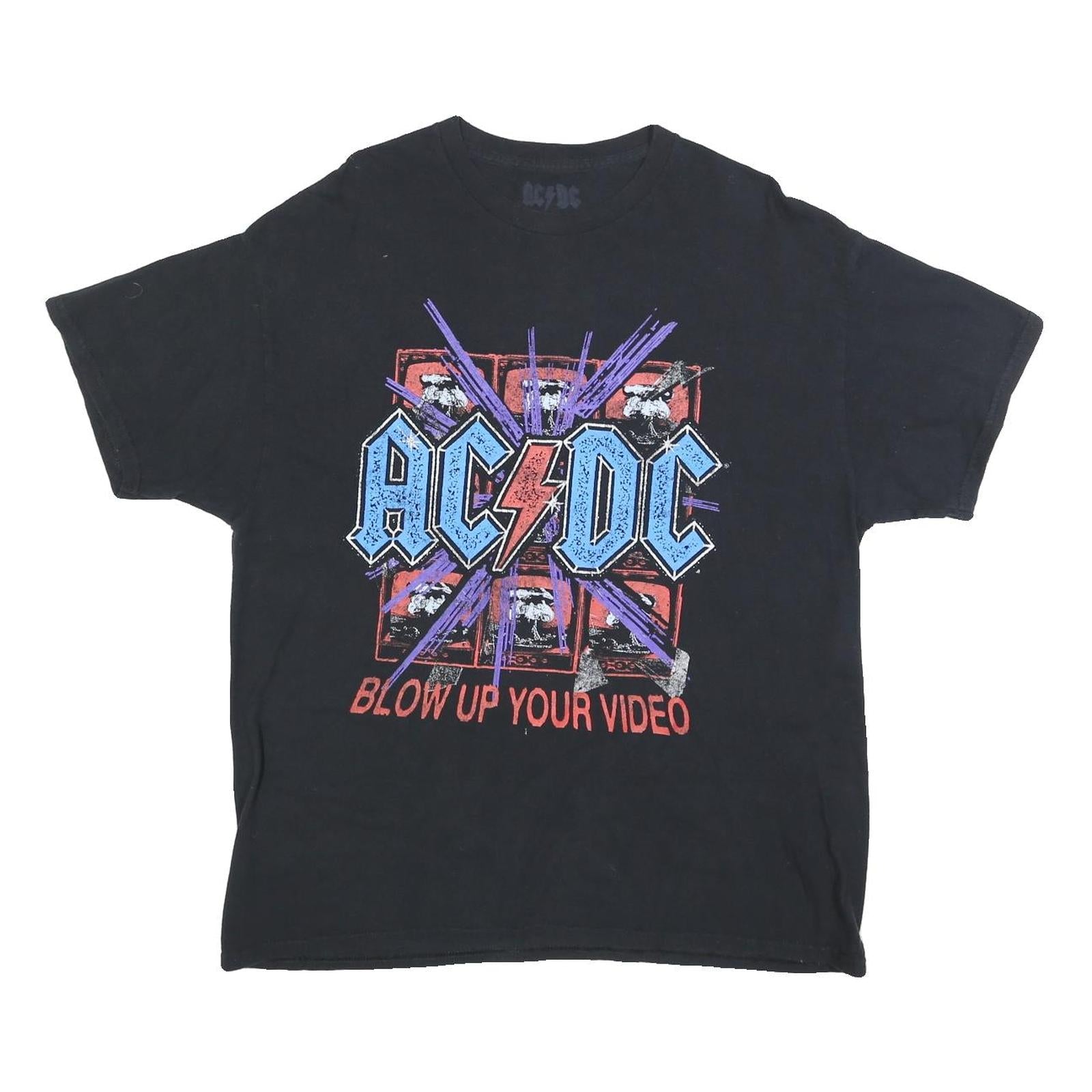 ACDC Mens Black Graphic T-Shirt L Short Sleeve Crew Neck Band Logo Retro Refurbished - N/A refurbished available on Cerqular