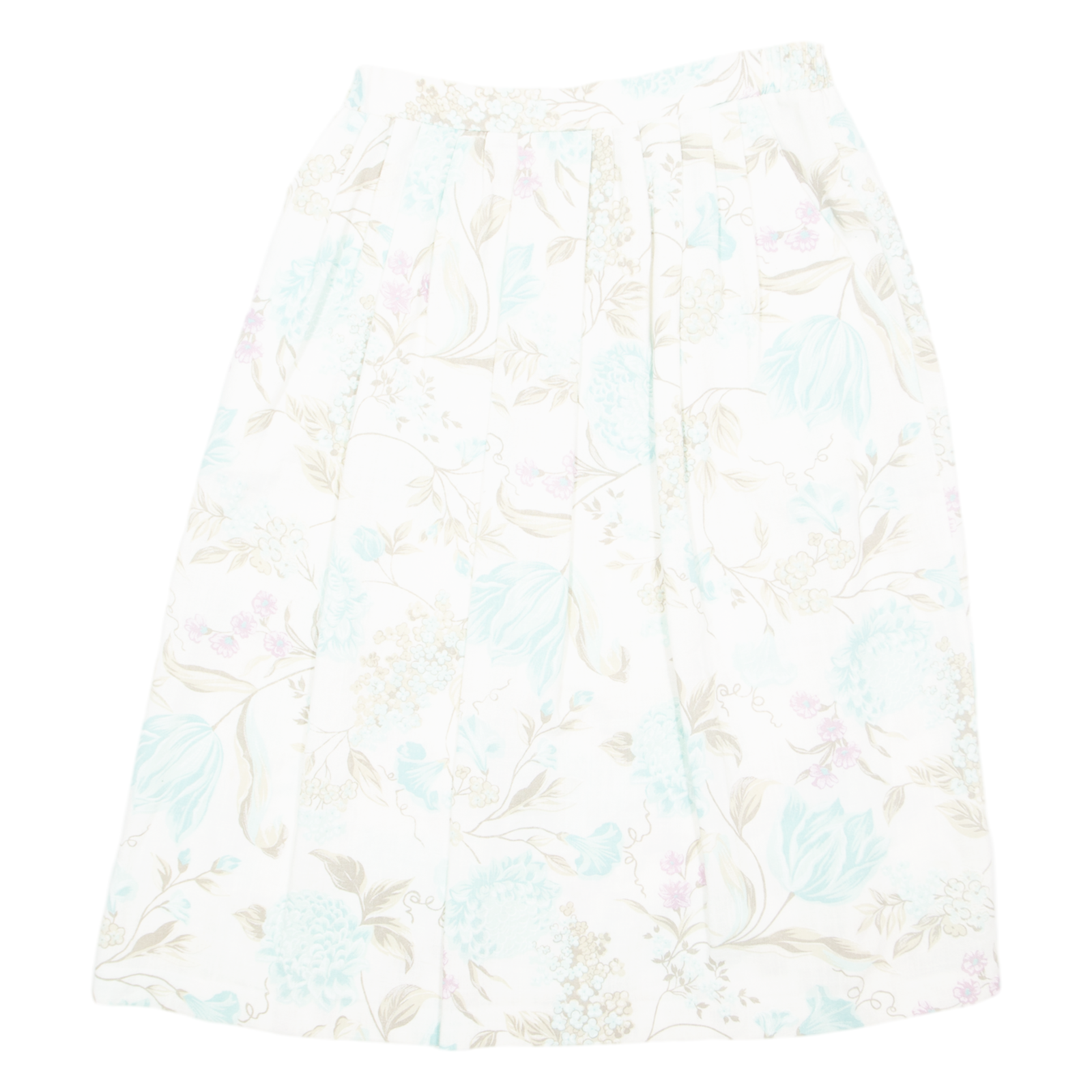 Womens Pleated Skirt Cream Midi 90s Floral M Refurbished - N/A refurbished available on Cerqular