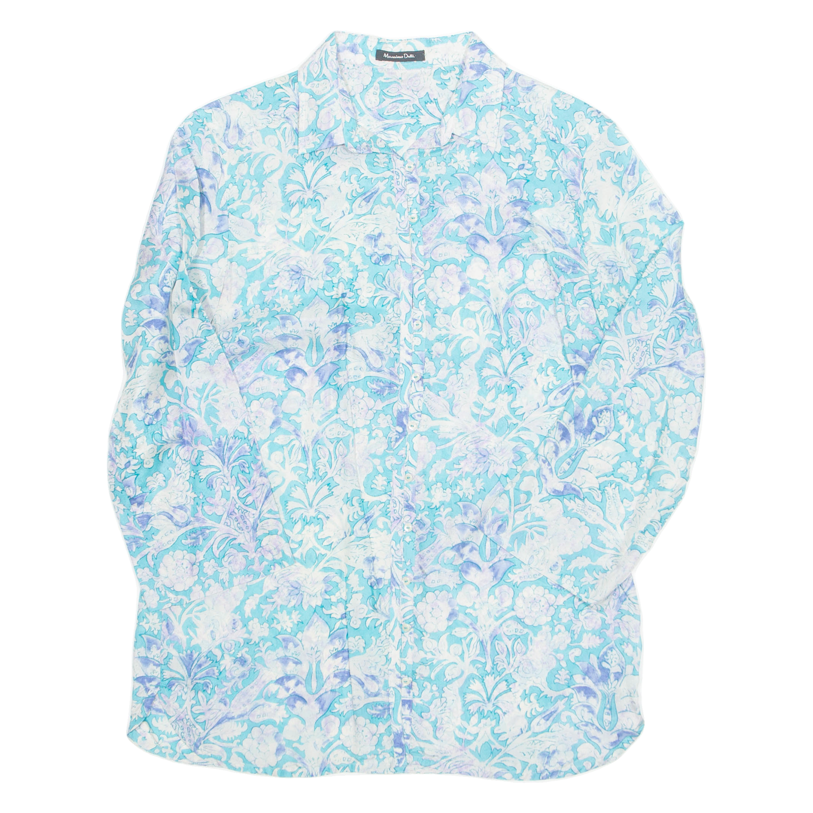 Womens Printed Shirt Blue 3/4 Sleeve Paisley S Refurbished - N/A refurbished available on Cerqular