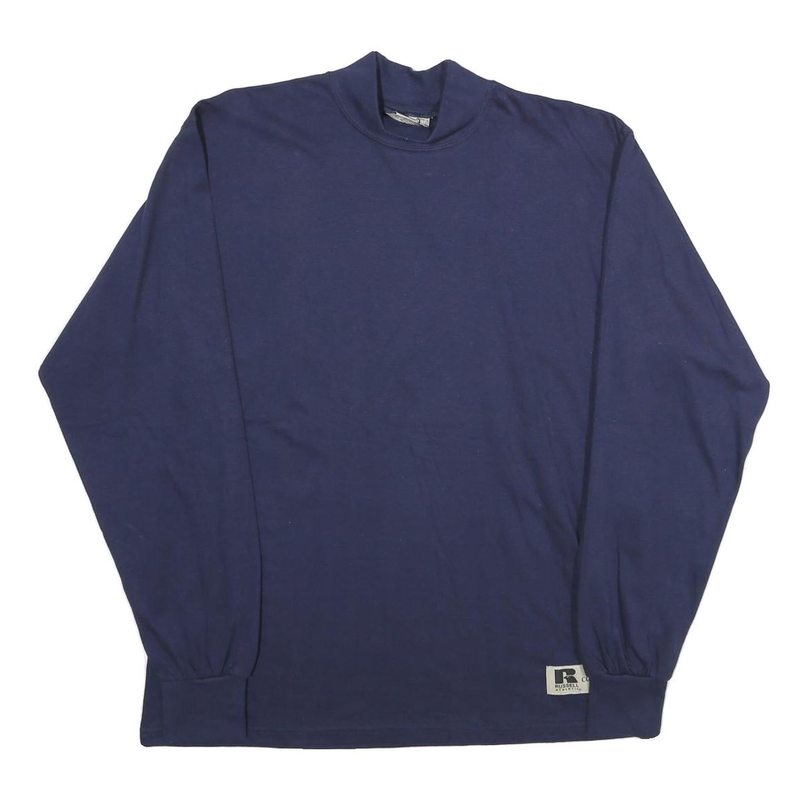 RUSSELL ATHLETIC Mens Blue Long Sleeve Crew Neck Classic T-Shirt M Cotton Refurbished - N/A refurbished available on Cerqular