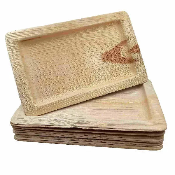 Dtocs Bamboo Look Palm Leaf Plate Platter Tray - Rectangle - 7x11 Inch (Pack 50) | USDA Certified Biobased, Compostable Disposable Party Plates | Size: 50 Pcs. Refurbished - N/A (Note: There is no well-known brand with the initial refurbished available on Cerqular