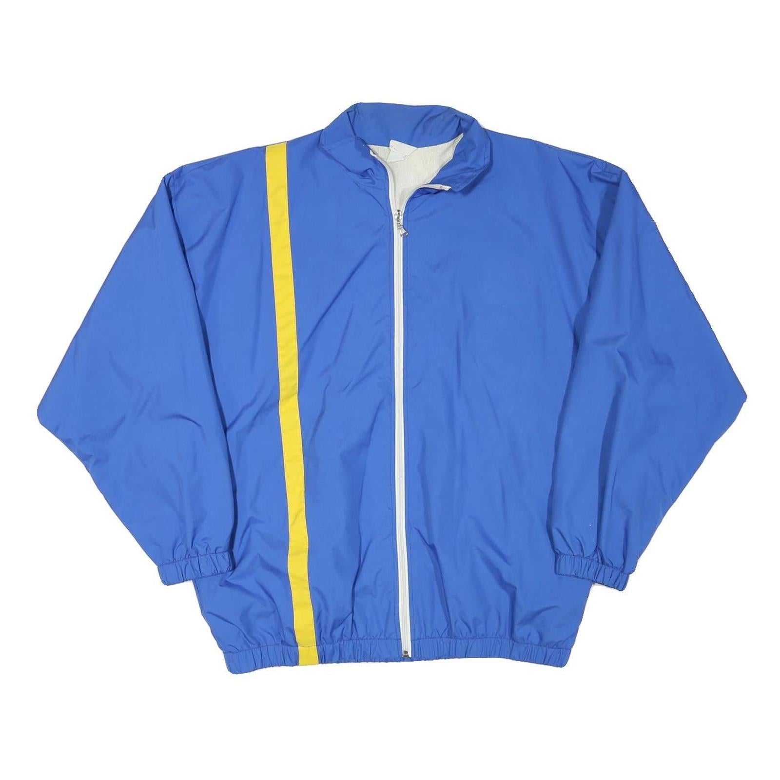Mens Blue & Yellow Zip Up Polyester Blend Casual Jacket L Plain Sporty Refurbished - N/A refurbished available on Cerqular