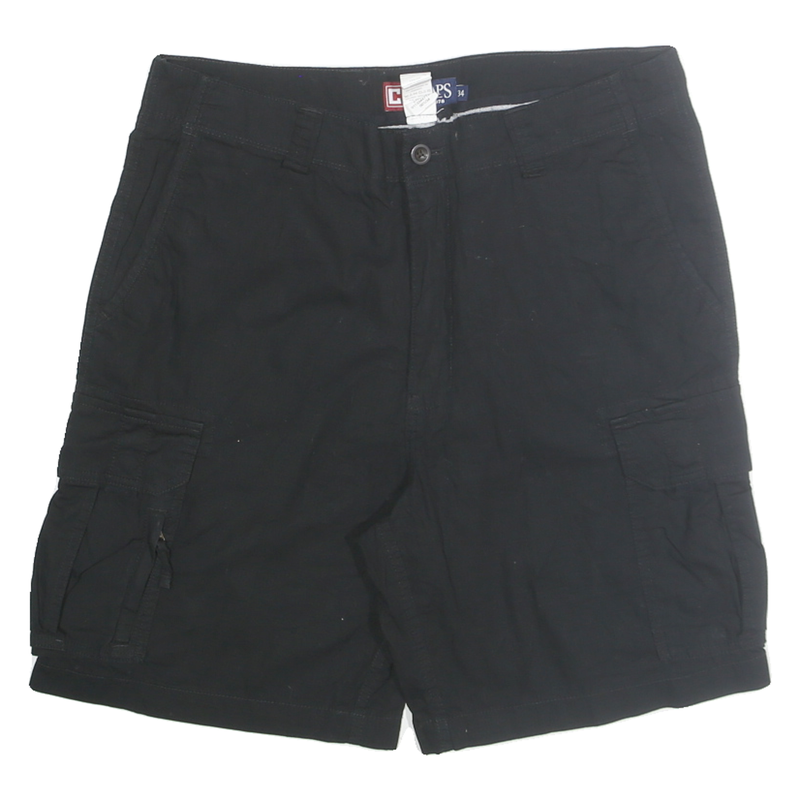CHAPS Mens Black Cargo Shorts M W34 Cotton Blend Casual Pocketed Refurbished - N/A refurbished available on Cerqular