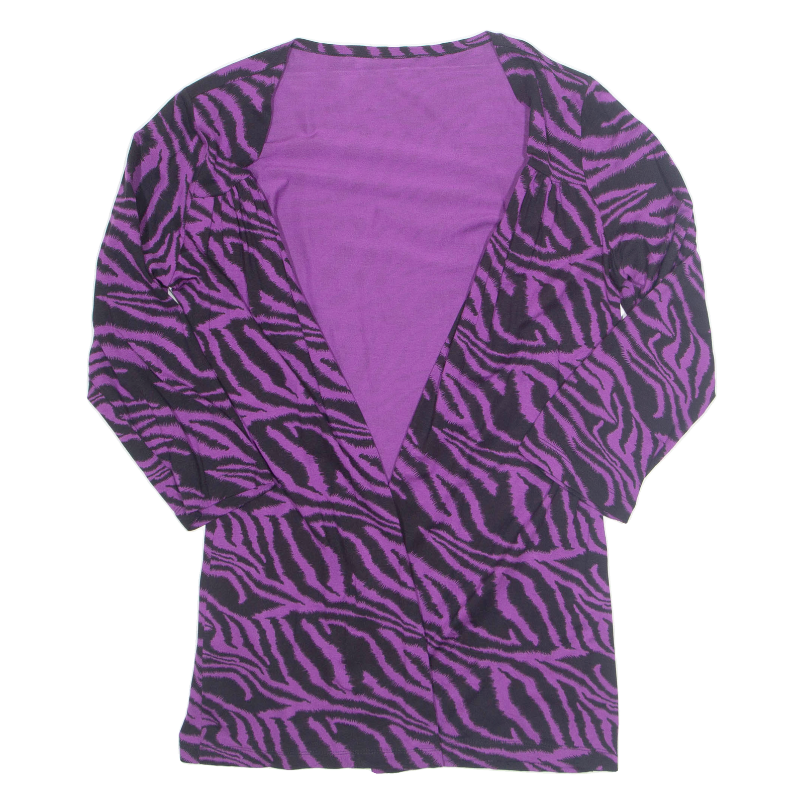 Open Womens Kimono Top Purple Long Sleeve Crazy Pattern M Refurbished - N/A refurbished available on Cerqular