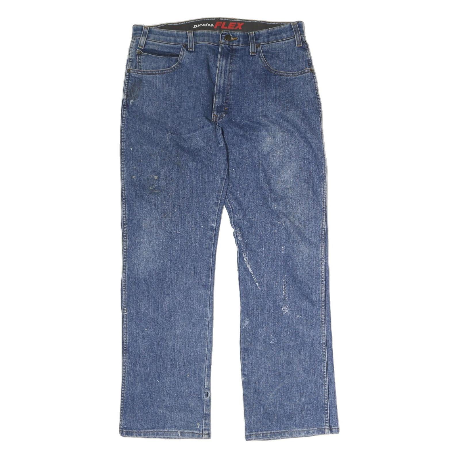 DICKIES Mens Jeans Blue Regular Straight Denim W34 L30 Workwear Casual Refurbished - N/A refurbished available on Cerqular
