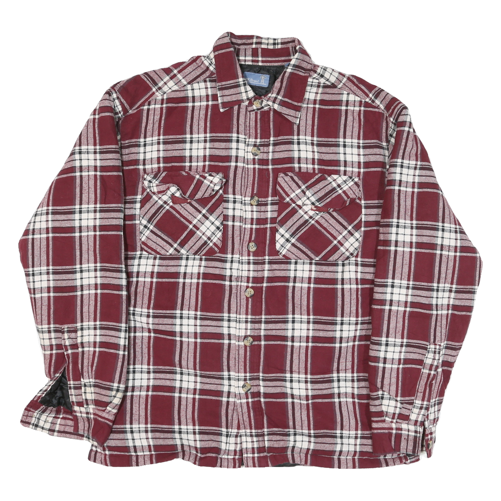 RK BRAND Mens Maroon & White Checked Cotton Blend Button Jacket M Casual Refurbished - N/A refurbished available on Cerqular