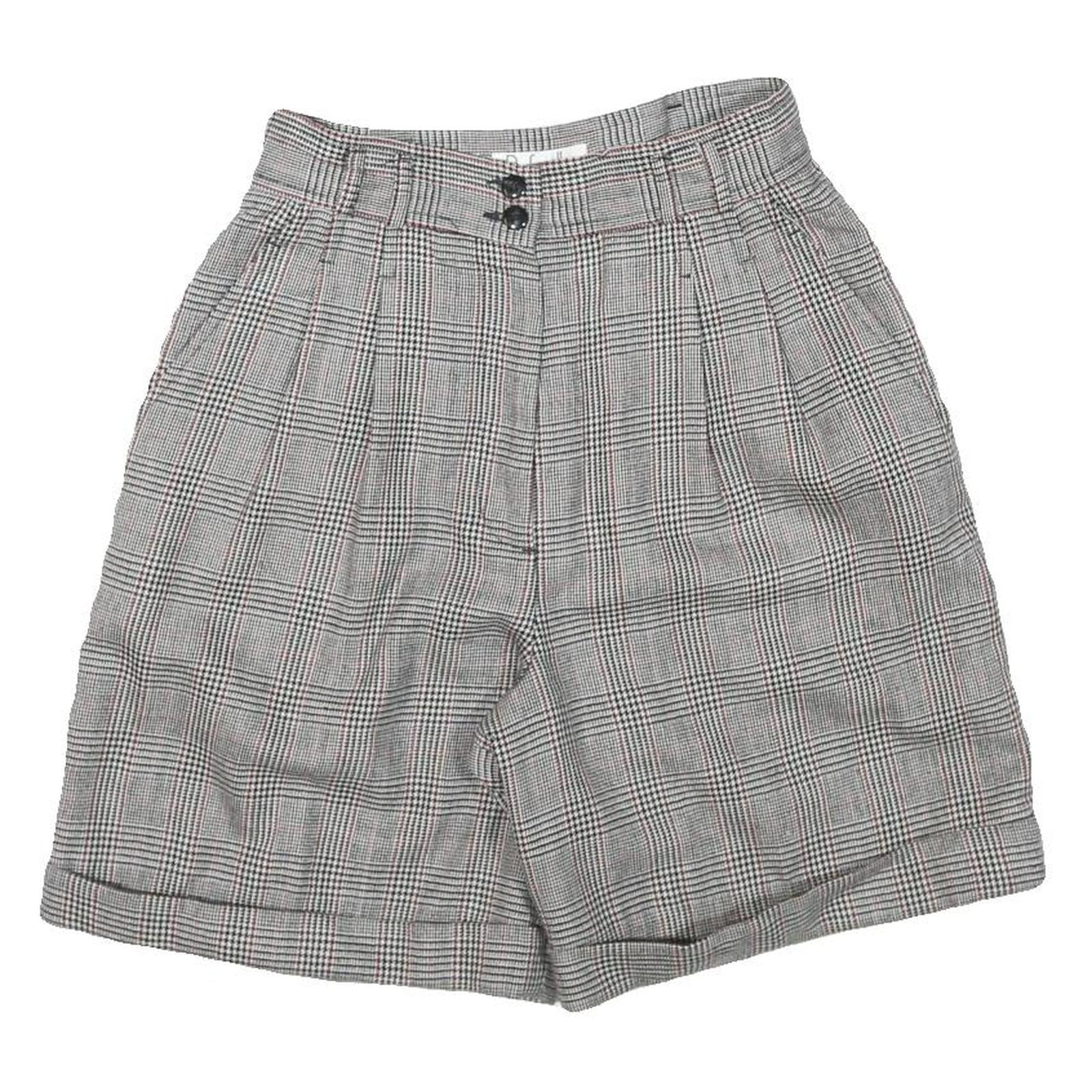 RAFAELLA Womens Shorts Grey Checked Classic UK 8 W26 Wool Tailored Refurbished - N/A refurbished available on Cerqular