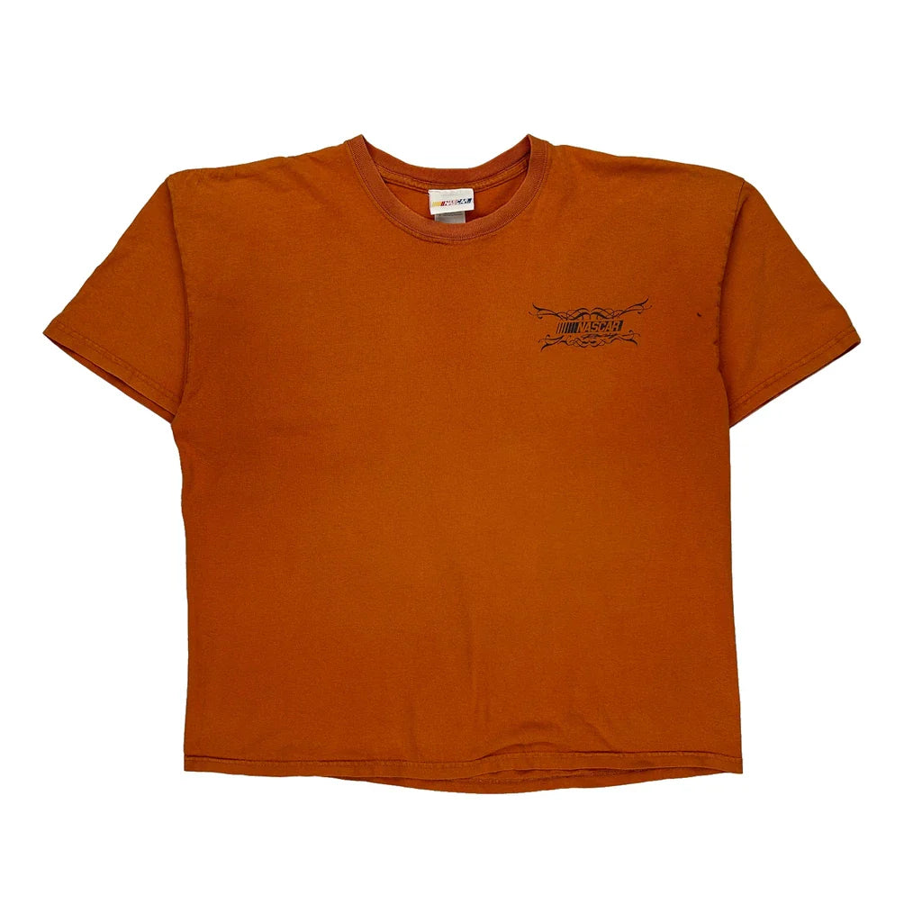 Racing Nascar Nascar T-Shirt - XL Orange Cotton Refurbished - Thrifted (note: this is a term often used to describe second- refurbished available on Cerqular