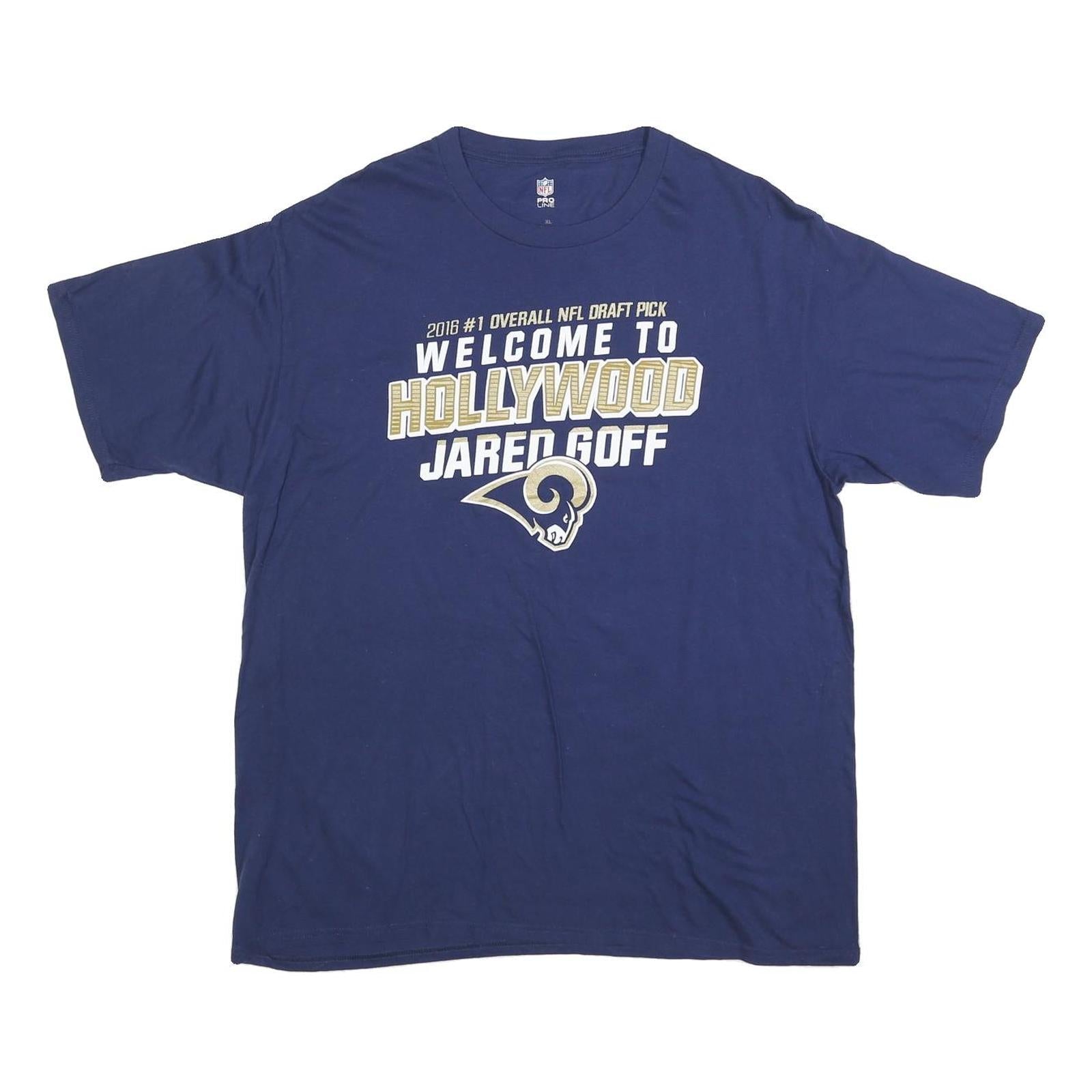 Buy NFL Mens Blue Welcome To Hollywood Jared Goff Graphic T-Shirt XL Crew Neck Short Refurbished - $22.09 NFL Mens Blue Welcome To Hollywood Jared Goff Graphic T-Shirt XL Crew Neck Short Refurbished - N/A refurbished available on Cerqular