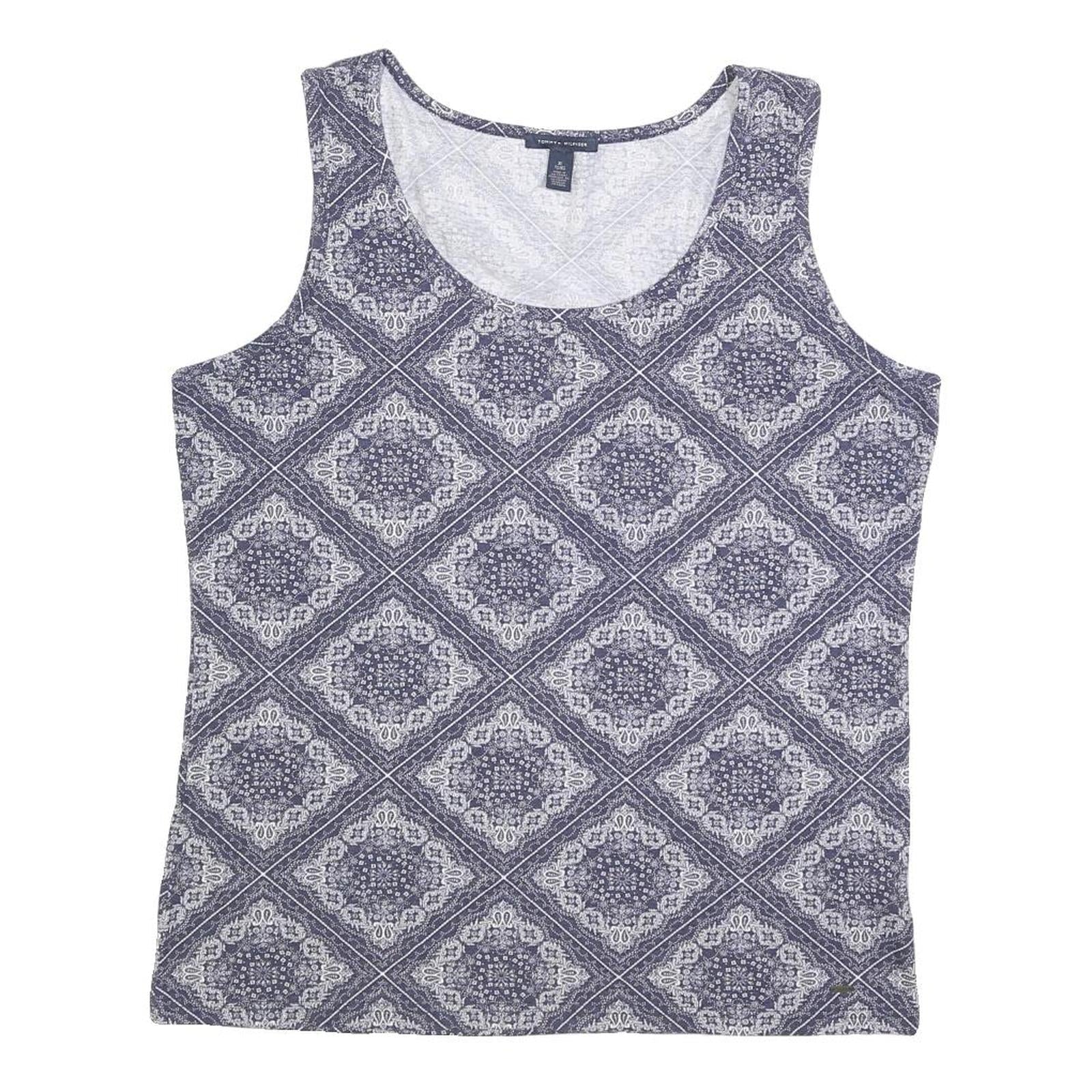 Buy TOMMY HILFIGER Womens Blue Printed Sleeveless Scoop Neck Top XL Cotton Blend Refurbished - $33.79 TOMMY HILFIGER Womens Blue Printed Sleeveless Scoop Neck Top XL Cotton Blend Refurbished - N/A refurbished available on Cerqular