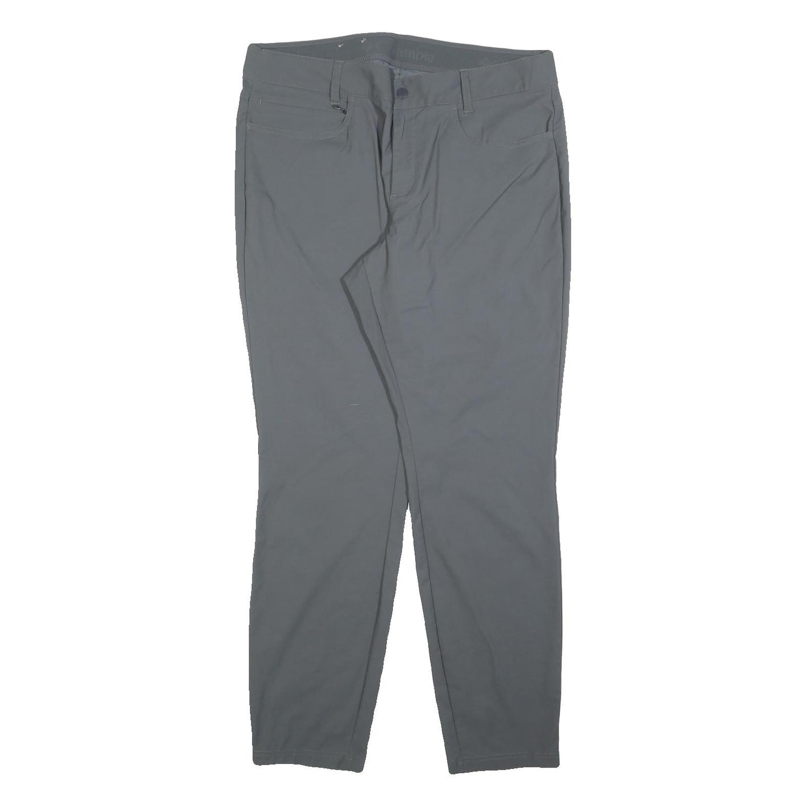 COLUMBIA Womens Grey Slim Tapered Trousers W34 L30 Polyester Outdoor Zip Refurbished - N/A refurbished available on Cerqular