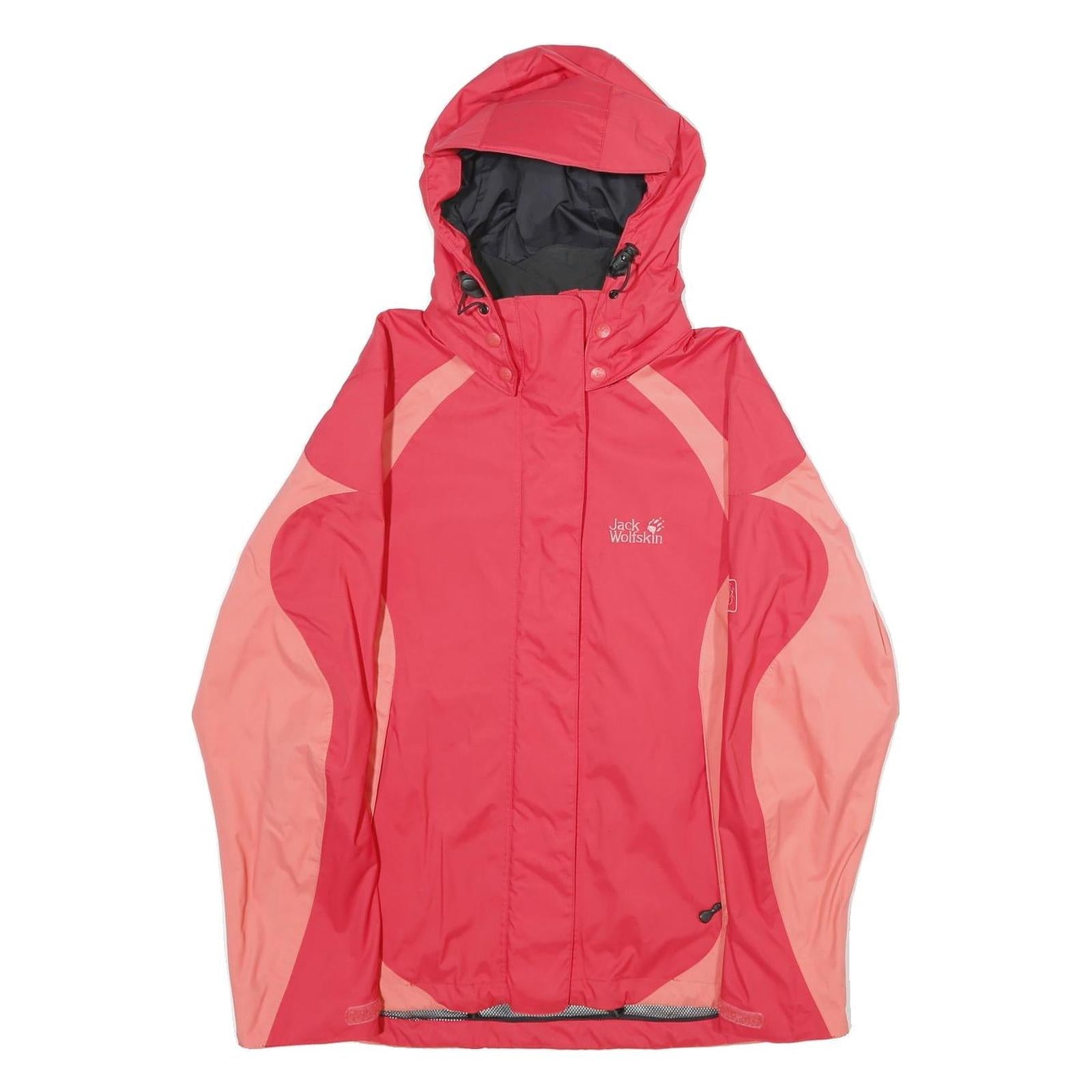JACK WOLFSKIN Womens Pink & Coral Outdoor Jacket M Polyamide Hooded Zip Refurbished - N/A refurbished available on Cerqular
