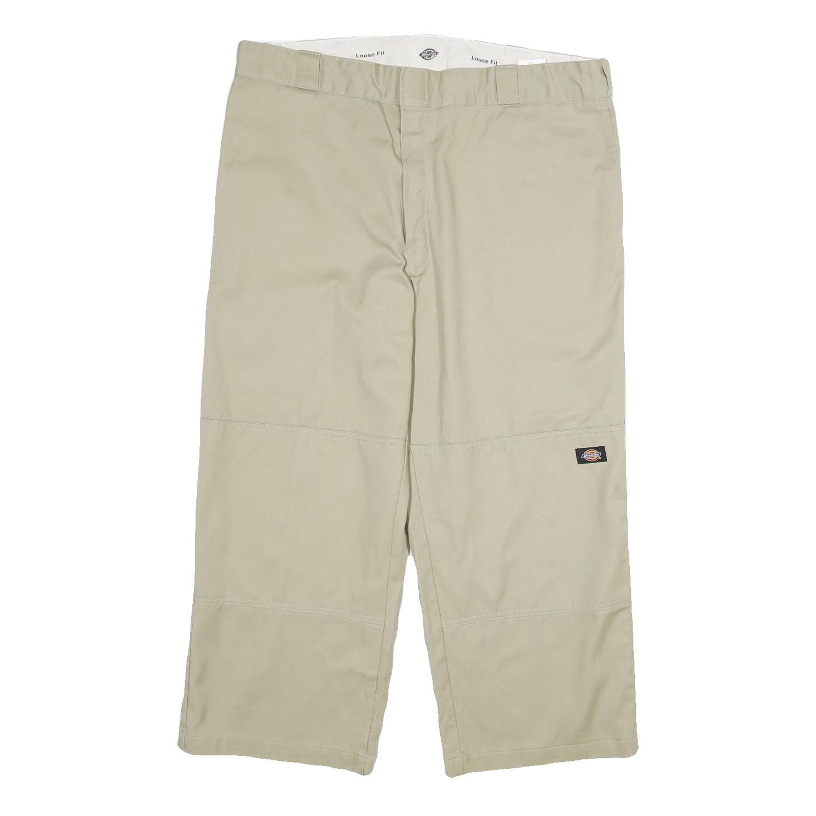 DICKIES Mens Cotton Beige Loose Fit Straight Trousers W40 L30 Workwear Durable Refurbished - N/A refurbished available on Cerqular