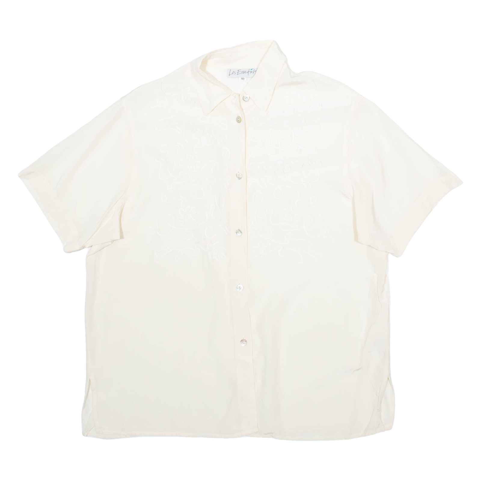 LES ESSENTIELS Womens Shirt Cream Silk M Refurbished - N/A refurbished available on Cerqular