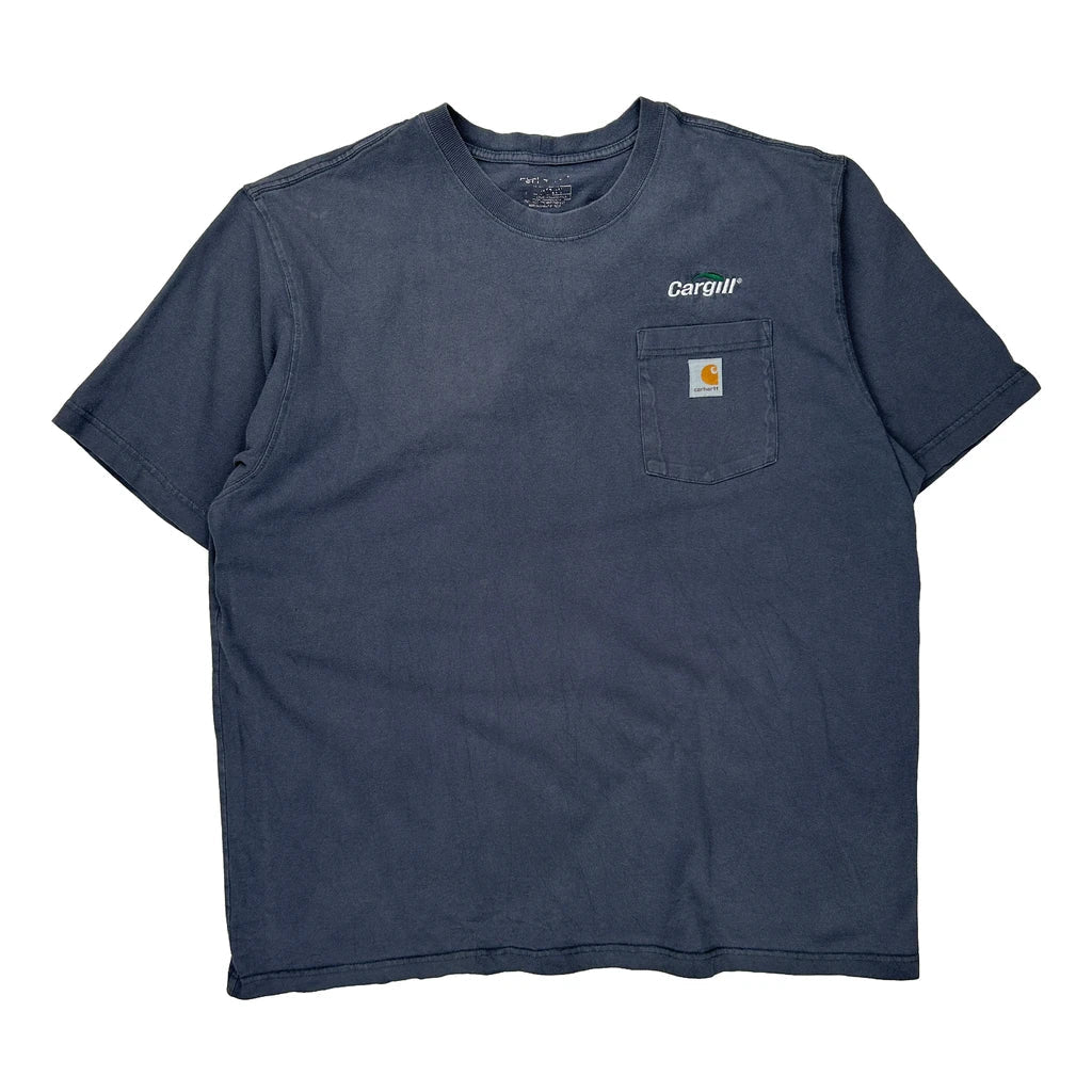 Cargill Carhartt T-Shirt - XL Blue Cotton Refurbished - Thrifted (note: this is a term often used to describe second- refurbished available on Cerqular