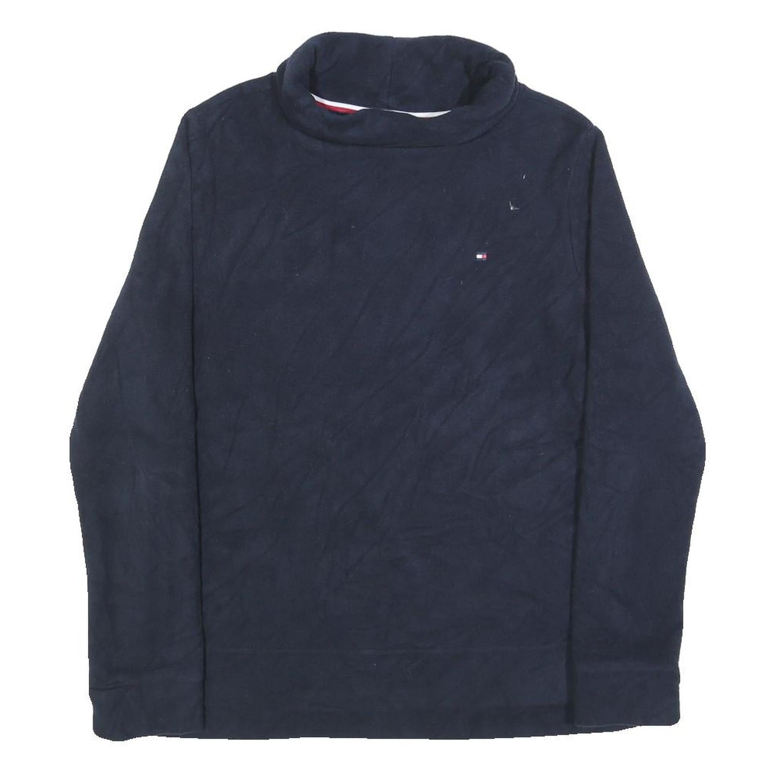 TOMMY HILFIGER Womens Navy Plain Roll Neck Basic Knit Jumper S Casual Warm Refurbished - N/A refurbished available on Cerqular