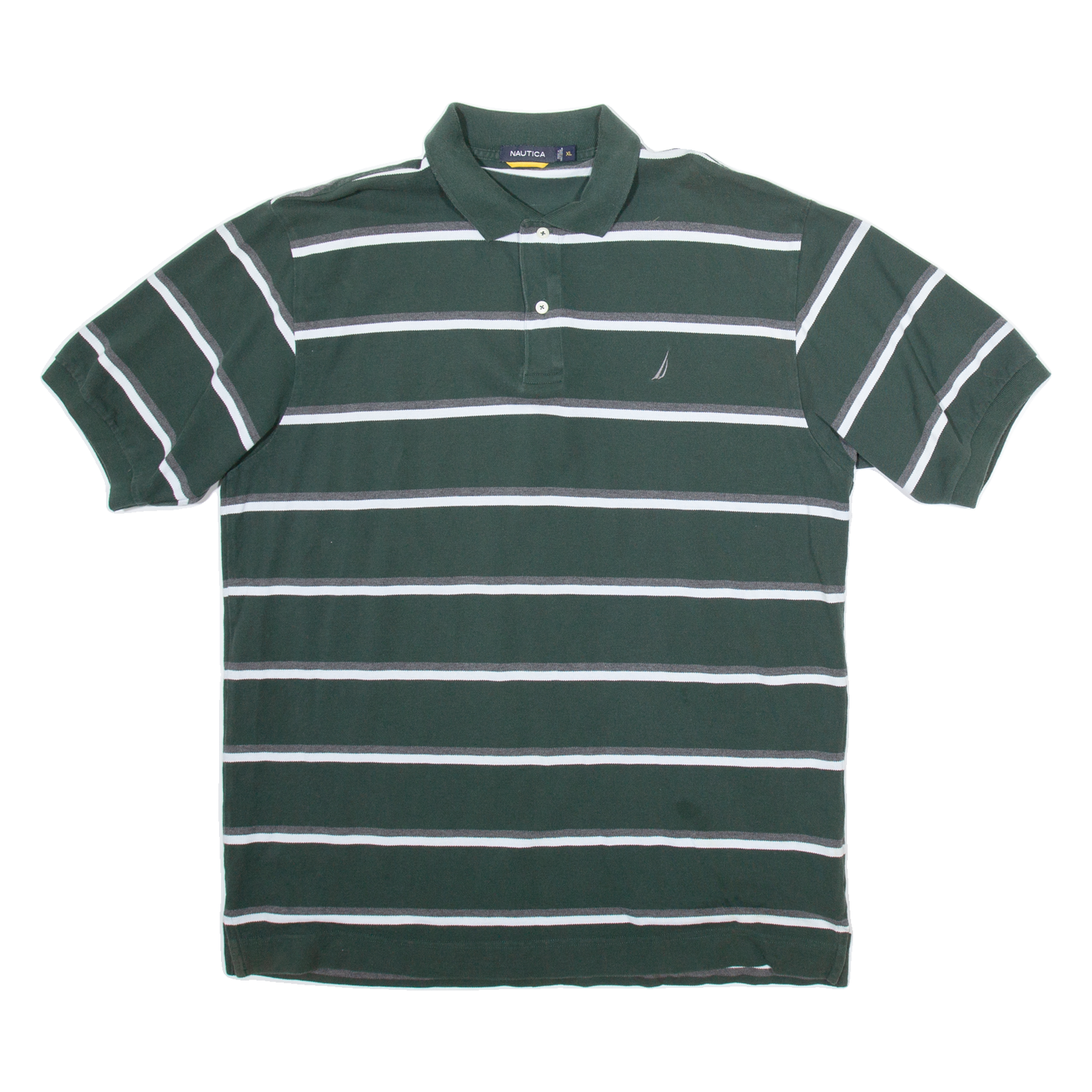 NAUTICA Mens Polo Shirt Green Striped XL Refurbished - N/A refurbished available on Cerqular
