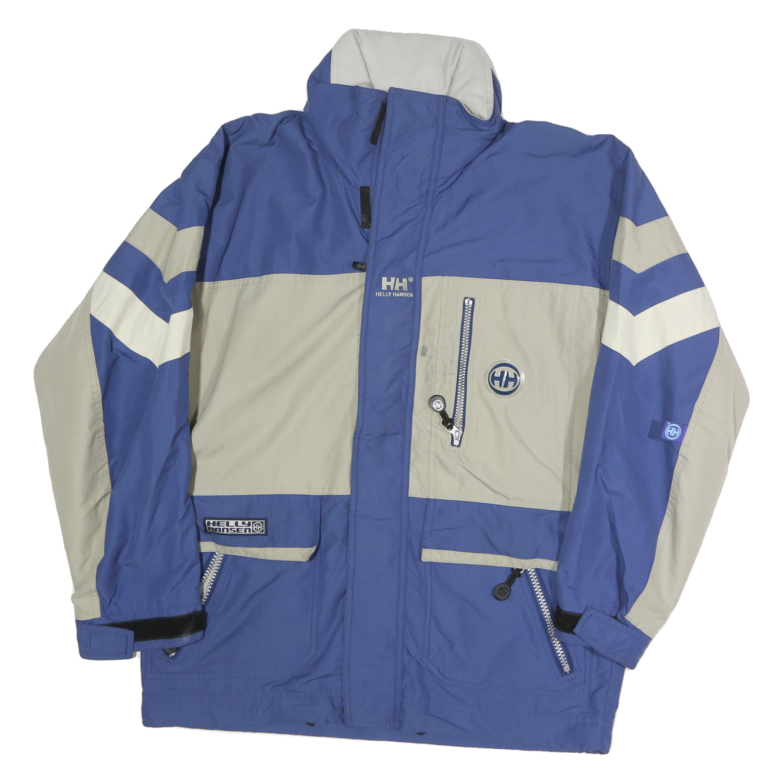 HELLY HANSEN Mens Blue & Grey Outdoor Jacket S Polyester Colourblock Zip Pockets Refurbished - N/A refurbished available on Cerqular