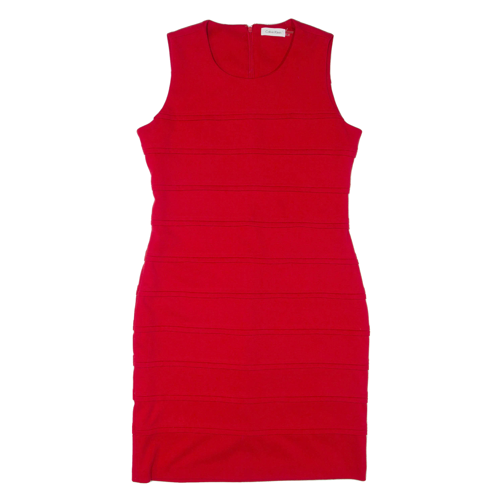 CALVIN KLEIN Womens Pencil Dress Red Sleeveless Knee Length M Refurbished - N/A refurbished available on Cerqular