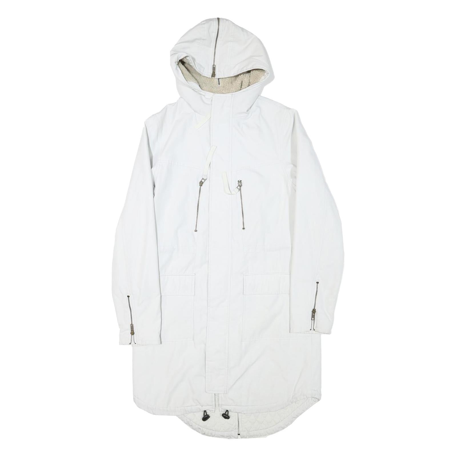 LEVI'S Womens White Zip Hooded Jacket S Polyester Blend Outdoor Casual Refurbished - N/A refurbished available on Cerqular