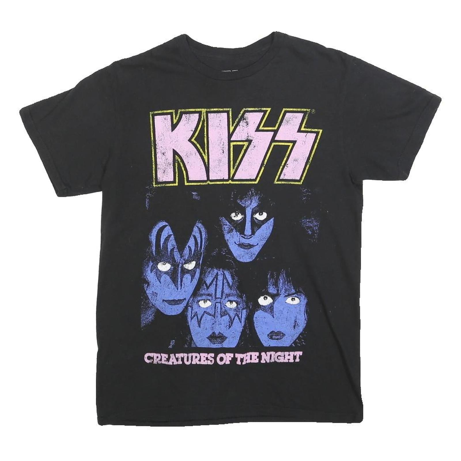 KISS Mens Black Kiss Creatures Of The Night Graphic T-Shirt S Short Sleeve Crew Refurbished - N/A refurbished available on Cerqular