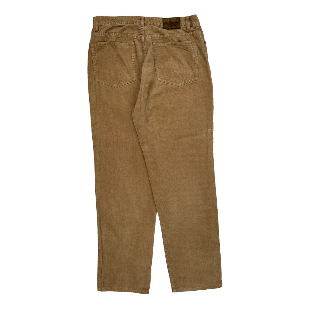 Calvin Klein Jeans Cord Trousers - 32″ Waist Brown Cotton Refurbished - Thrifted (note: this is a term often used to describe second- refurbished available on Cerqular