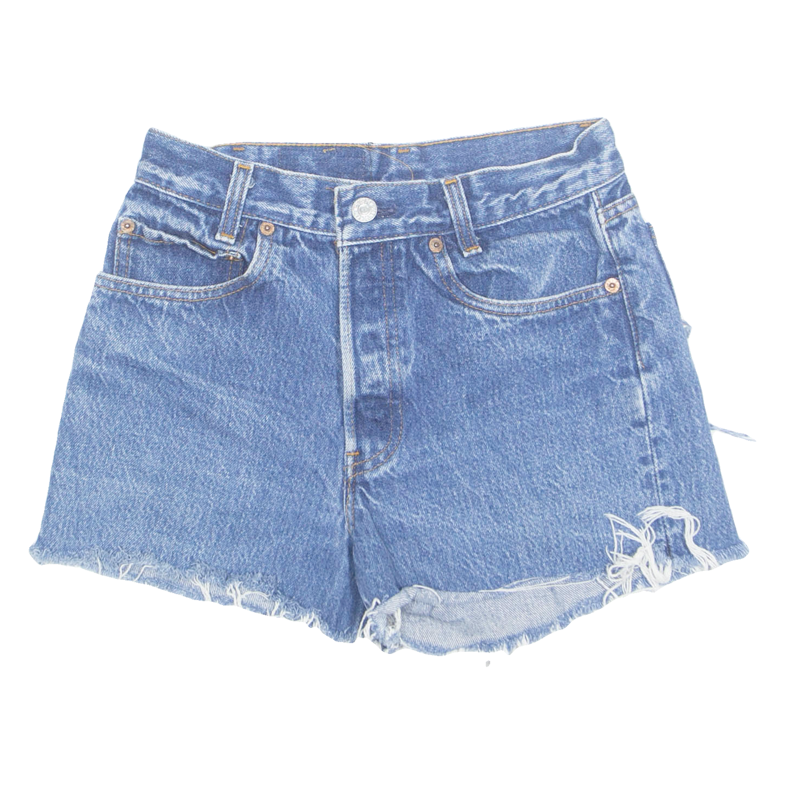 LEVI'S Cut Off 701xx Student Womens Denim Shorts Blue S W24 Refurbished - N/A refurbished available on Cerqular