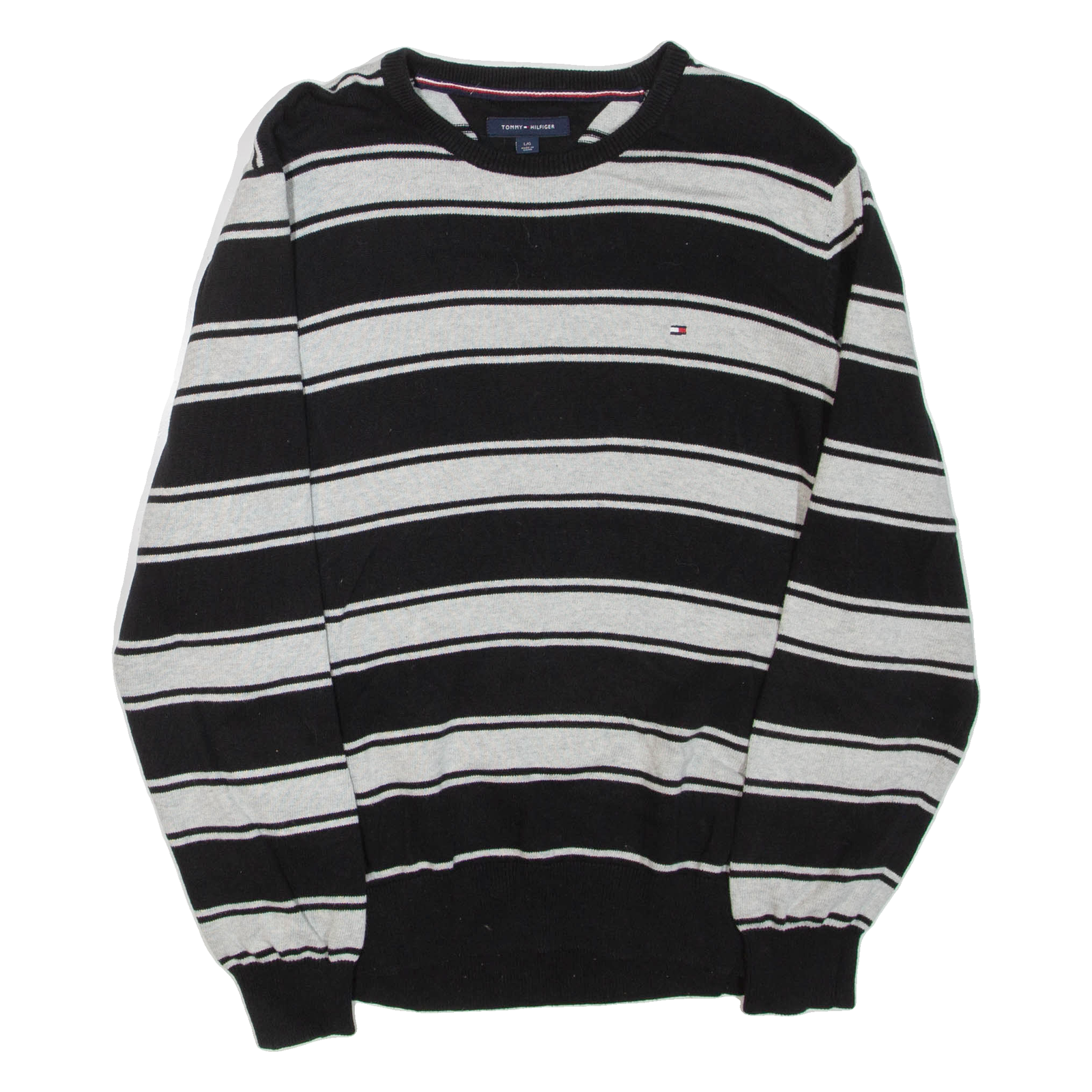 Buy TOMMY HILFIGER Mens Patterned Jumper Black Striped Tight Knit L Refurbished - $41.59 TOMMY HILFIGER Mens Patterned Jumper Black Striped Tight Knit L Refurbished - N/A refurbished available on Cerqular