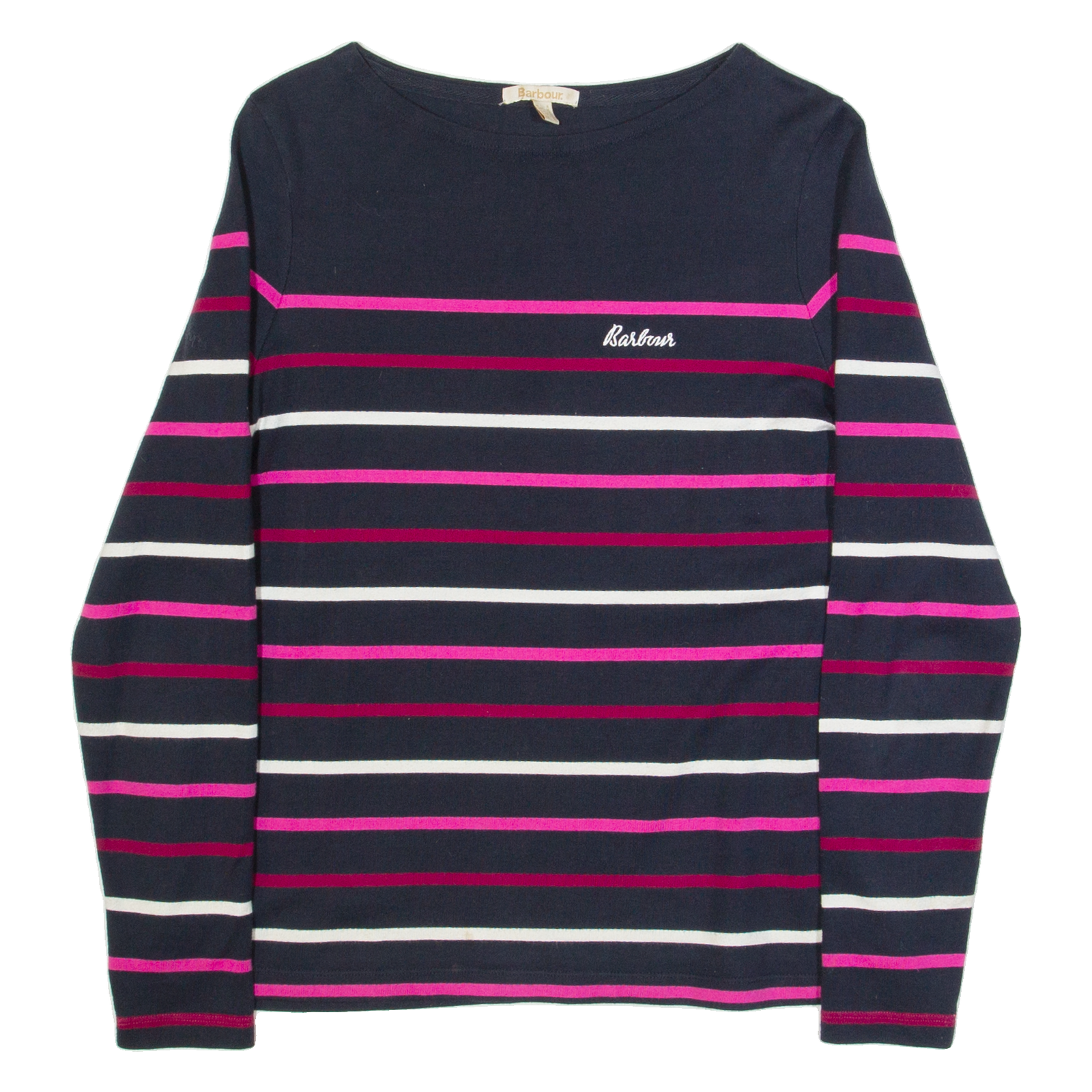 BARBOUR Hawkins Womens Patterned Jumper Blue Striped Tight Knit UK 8 Refurbished - N/A refurbished available on Cerqular