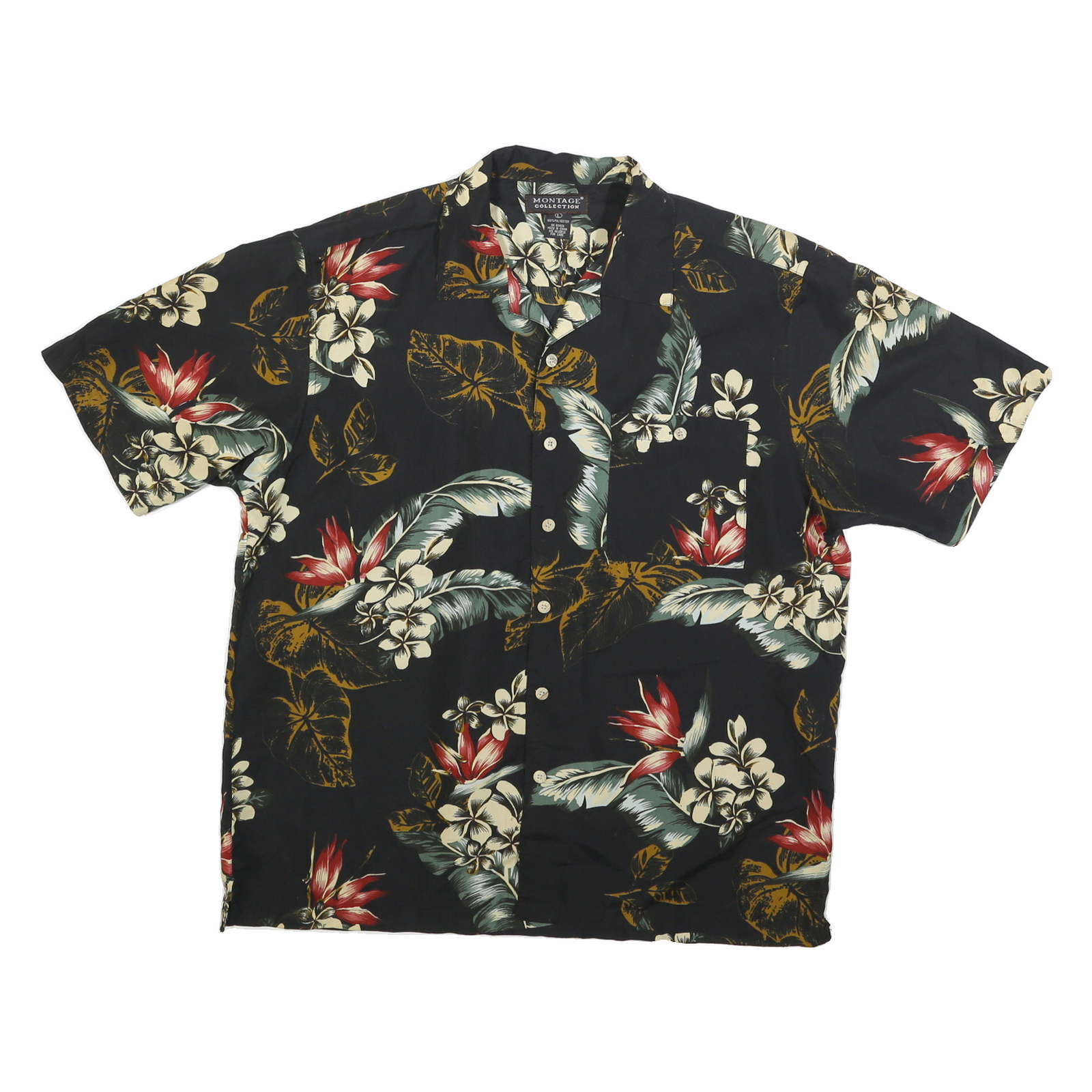 Buy MONTAGE COLLECTION Mens Black Floral Print Shirts L Summer Holiday Casual Cotton Refurbished - $15.59 MONTAGE COLLECTION Mens Black Floral Print Shirts L Summer Holiday Casual Cotton Refurbished - N/A refurbished available on Cerqular
