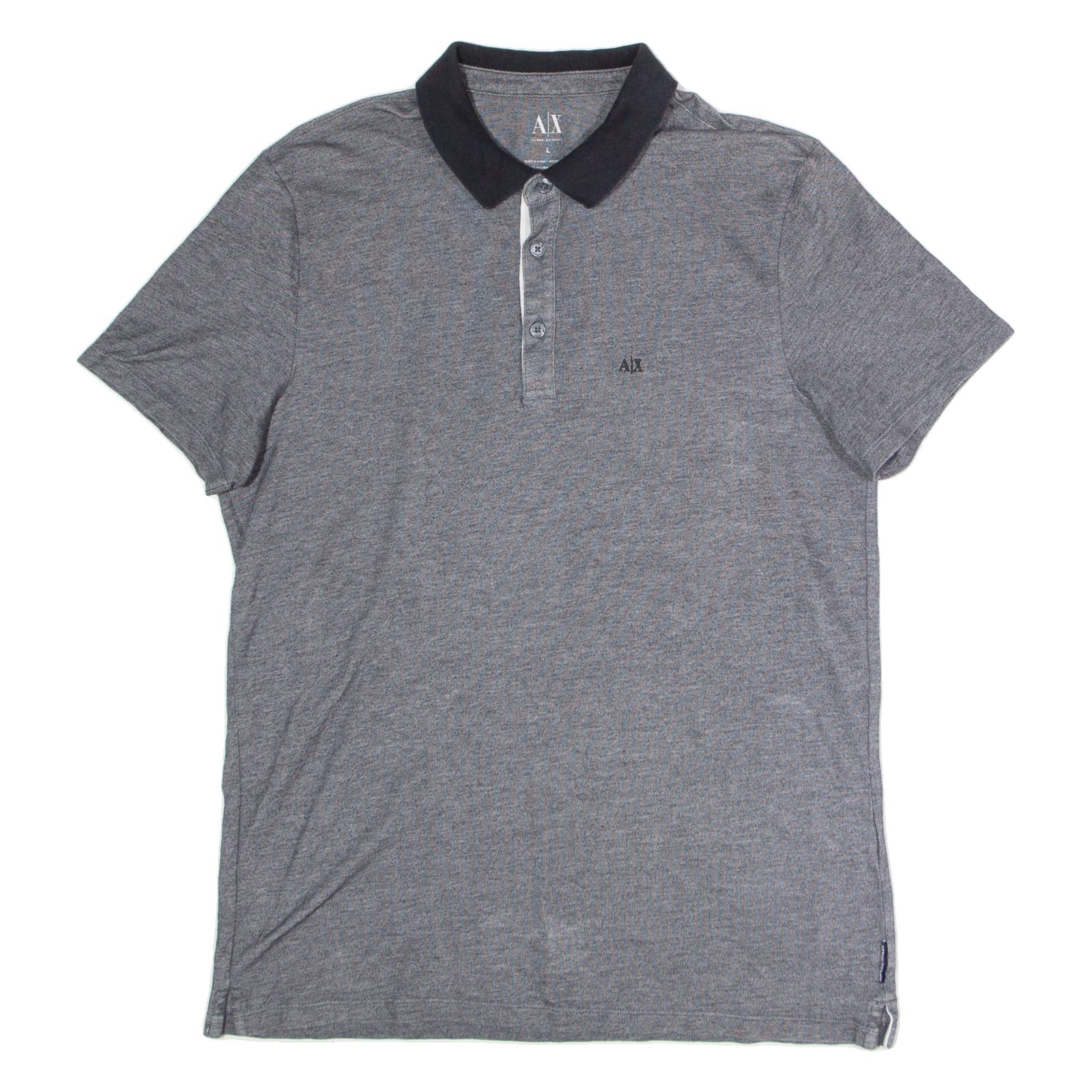 ARMANI EXCHANGE Mens Polo Shirt Grey L Refurbished - N/A refurbished available on Cerqular