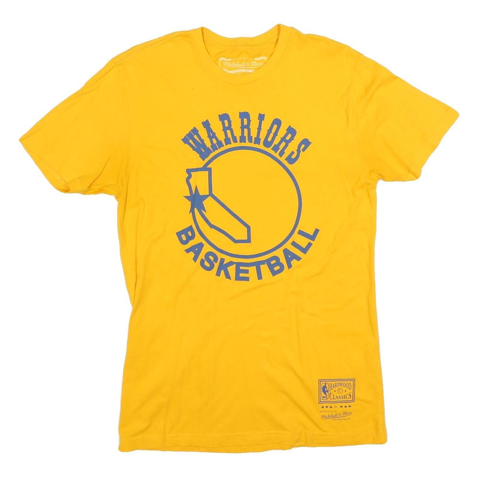 MITCHELL & NESS Mens Yellow Warriors Basketball T-Shirt M Short Sleeve Crew Neck Refurbished - N/A refurbished available on Cerqular