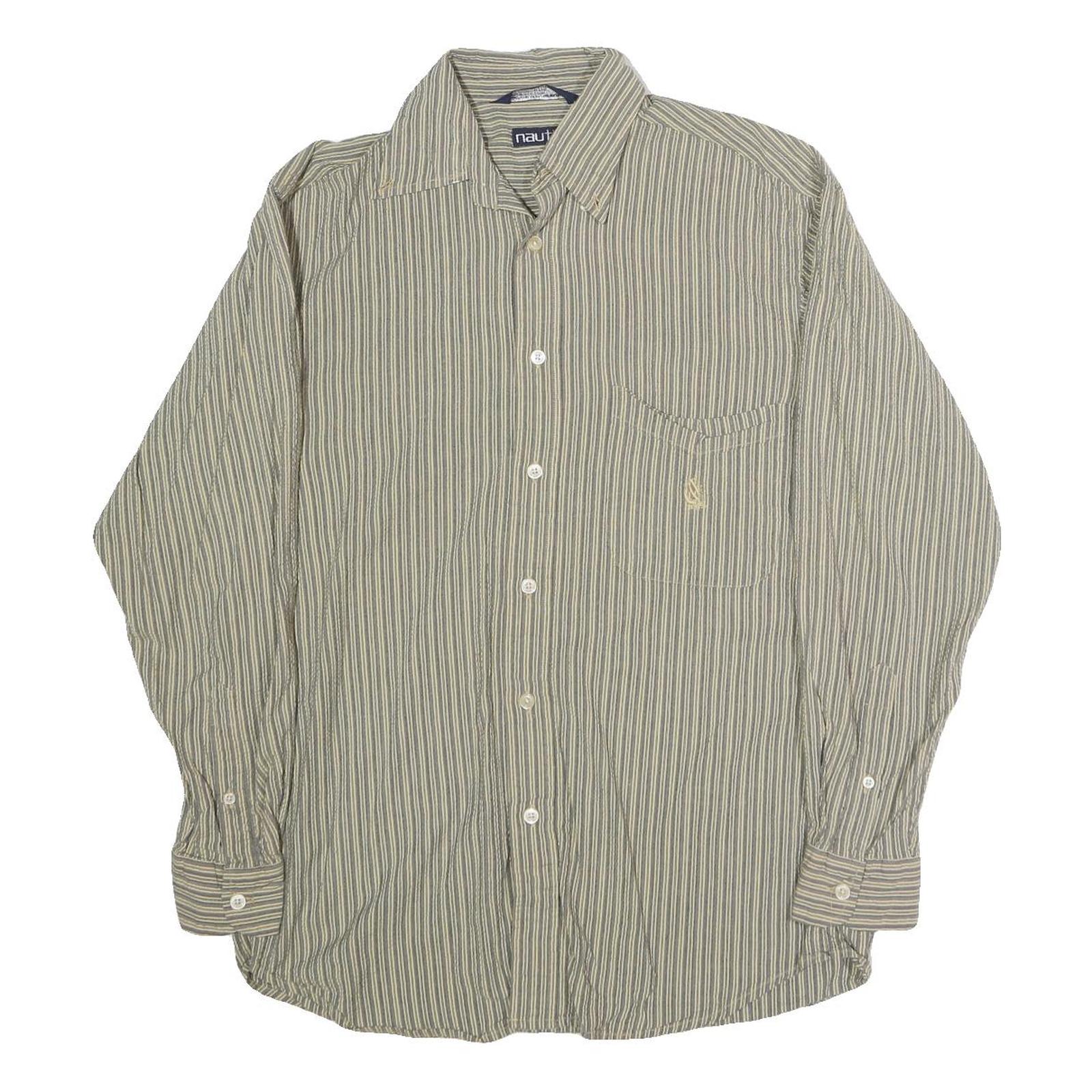 NAUTICA Mens Green & White Striped Shirt S Cotton Blend Casual Button-Up Refurbished - N/A refurbished available on Cerqular