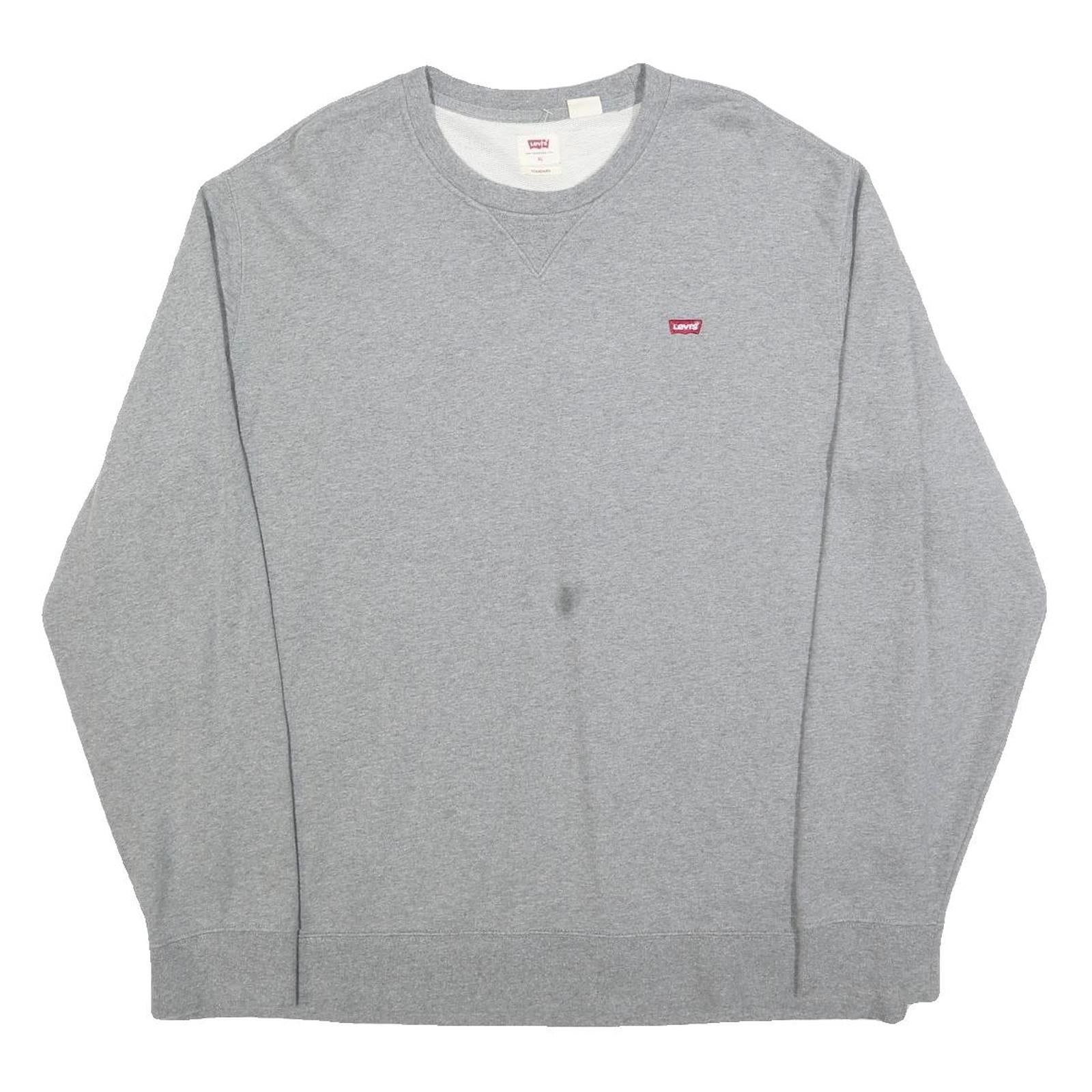 LEVI'S Mens Grey Crew Neck Cotton Blend Pullover XL Long Sleeve Sweatshirt Refurbished - N/A refurbished available on Cerqular