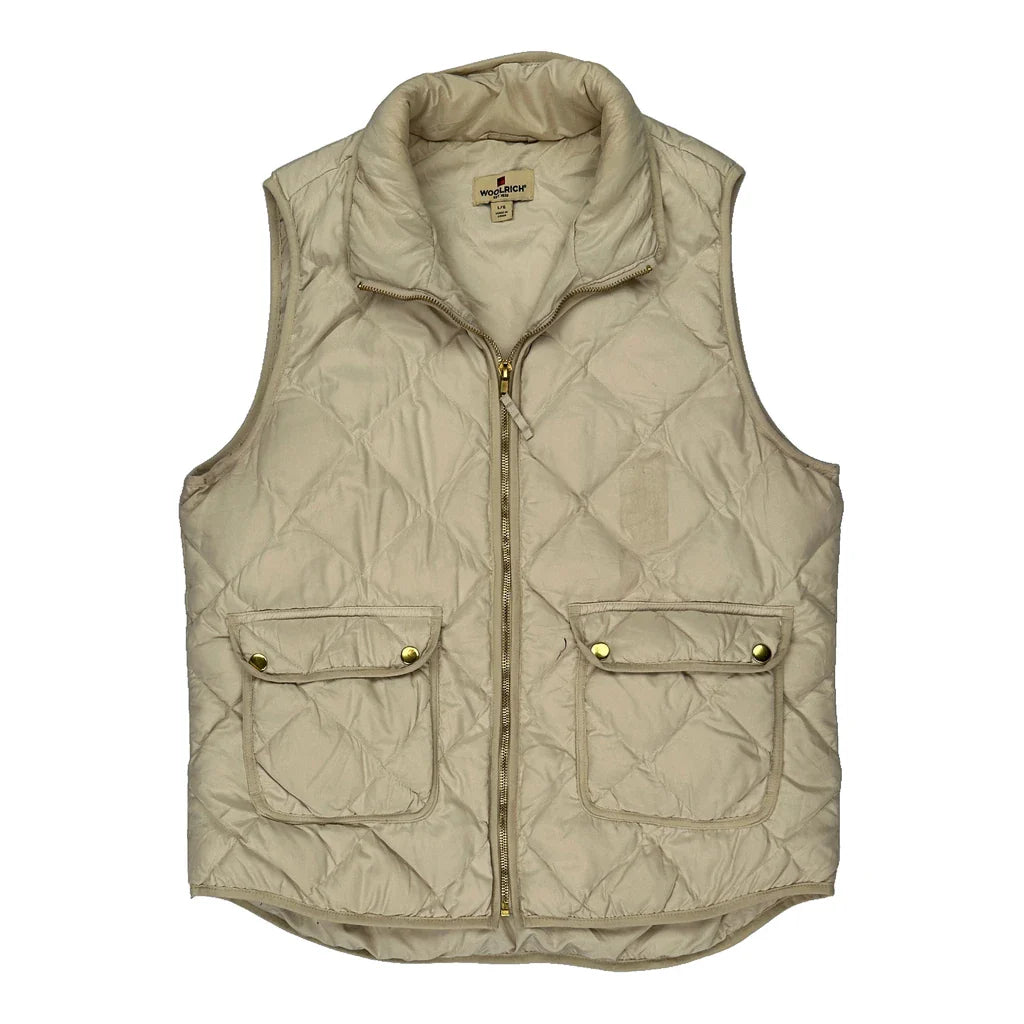 Woolrich Gilet - Large Beige Polyester Refurbished - Thrifted (note: this is a term often used to describe second- refurbished available on Cerqular