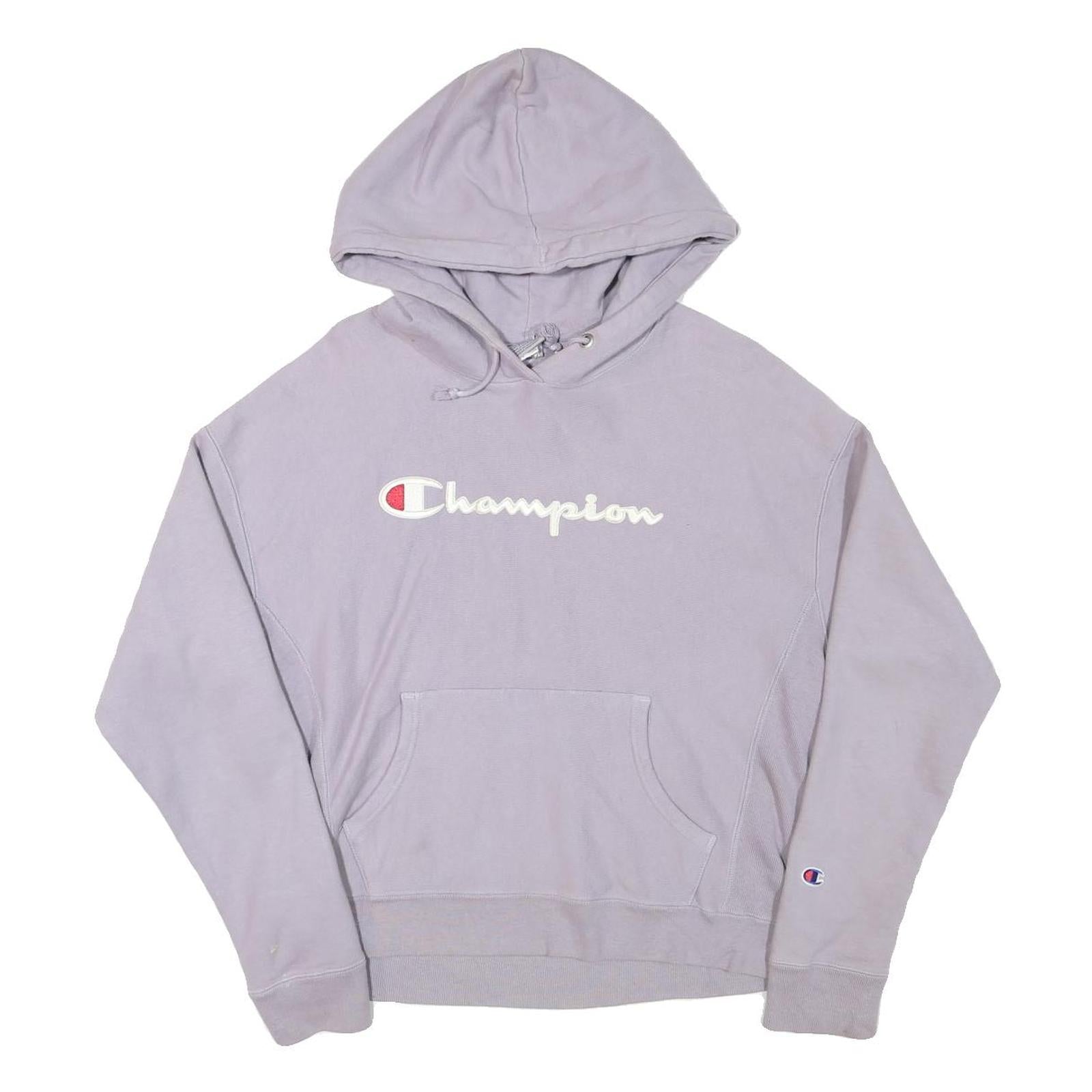 CHAMPION Womens Lilac Hoodie L Cotton Blend Pullover Drawstring Hood Sweatshirt Refurbished - N/A refurbished available on Cerqular