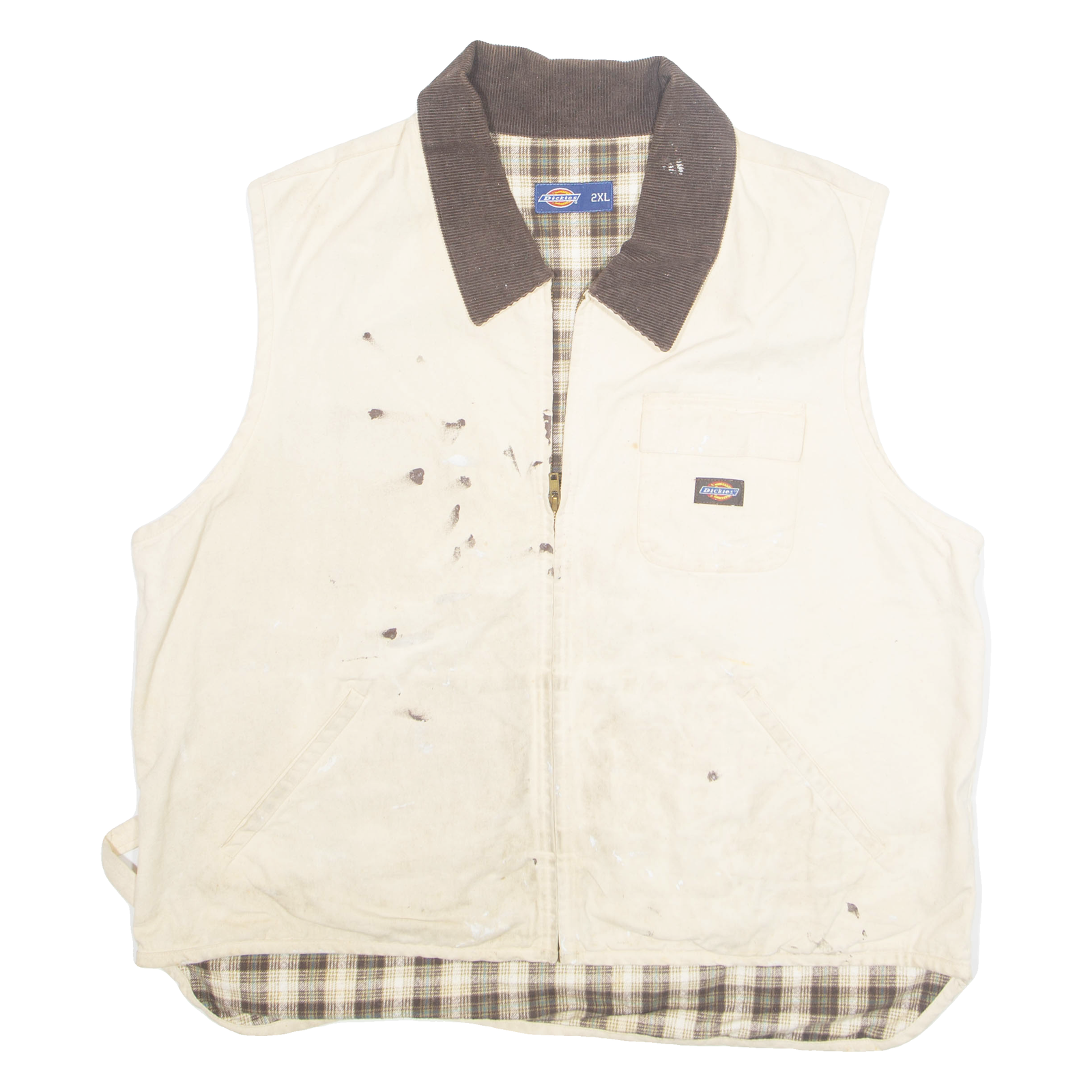 DICKIES Mens Gilet Beige 2XL Refurbished - N/A refurbished available on Cerqular