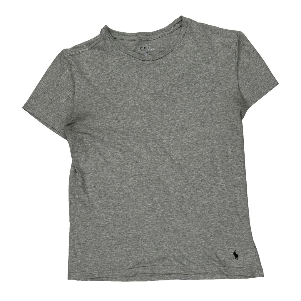 Polo By Ralph Lauren Slim Fit T-Shirt - Medium Grey Cotton Refurbished - Thrifted (note: this is a term often used to describe second- refurbished available on Cerqular