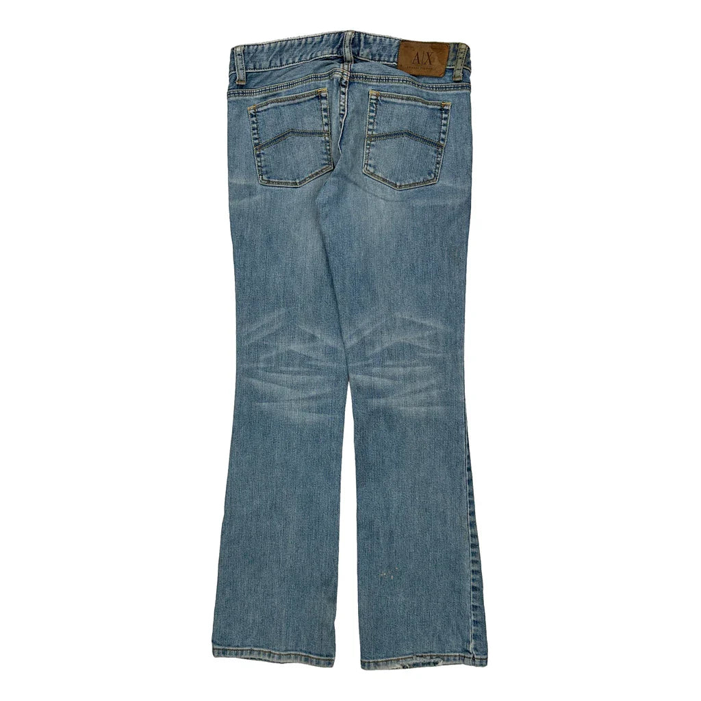Armani Exchange Boot Cut Jeans - 30W UK 8 Light Wash Cotton Refurbished - Thrifted (note: this is a term often used to describe second- refurbished available on Cerqular