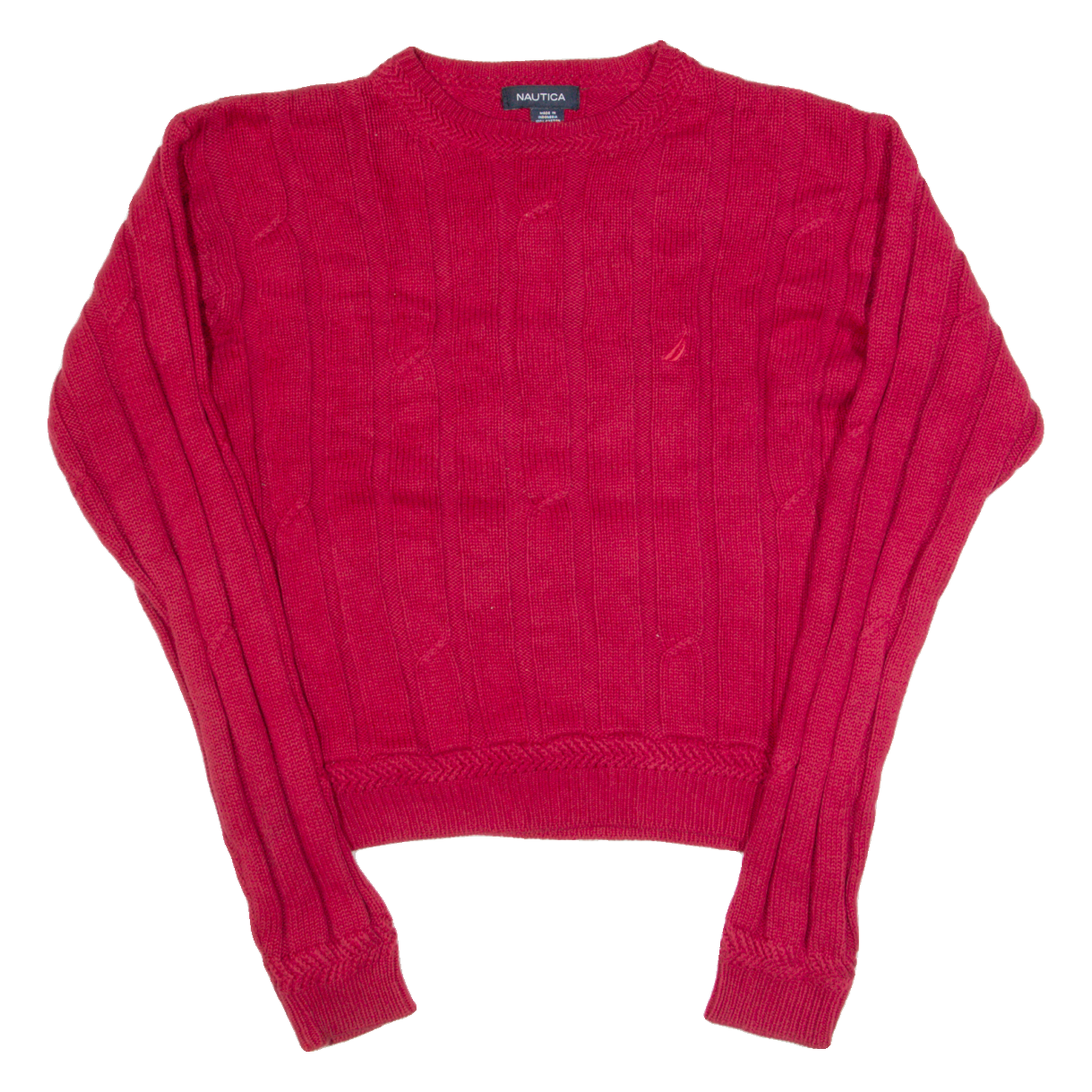NAUTICA Womens Jumper Red Tight Knit S Refurbished - N/A refurbished available on Cerqular