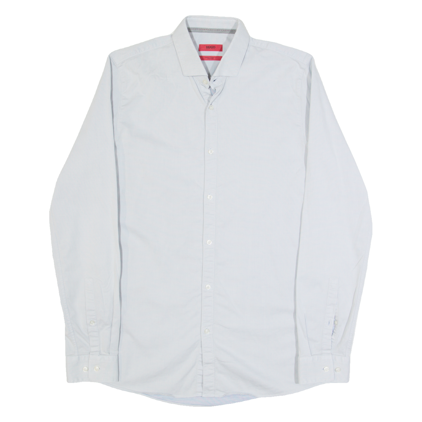 HUGO BOSS Super Slim Fit Mens Plain Shirt Grey Long Sleeve M Refurbished - N/A refurbished available on Cerqular