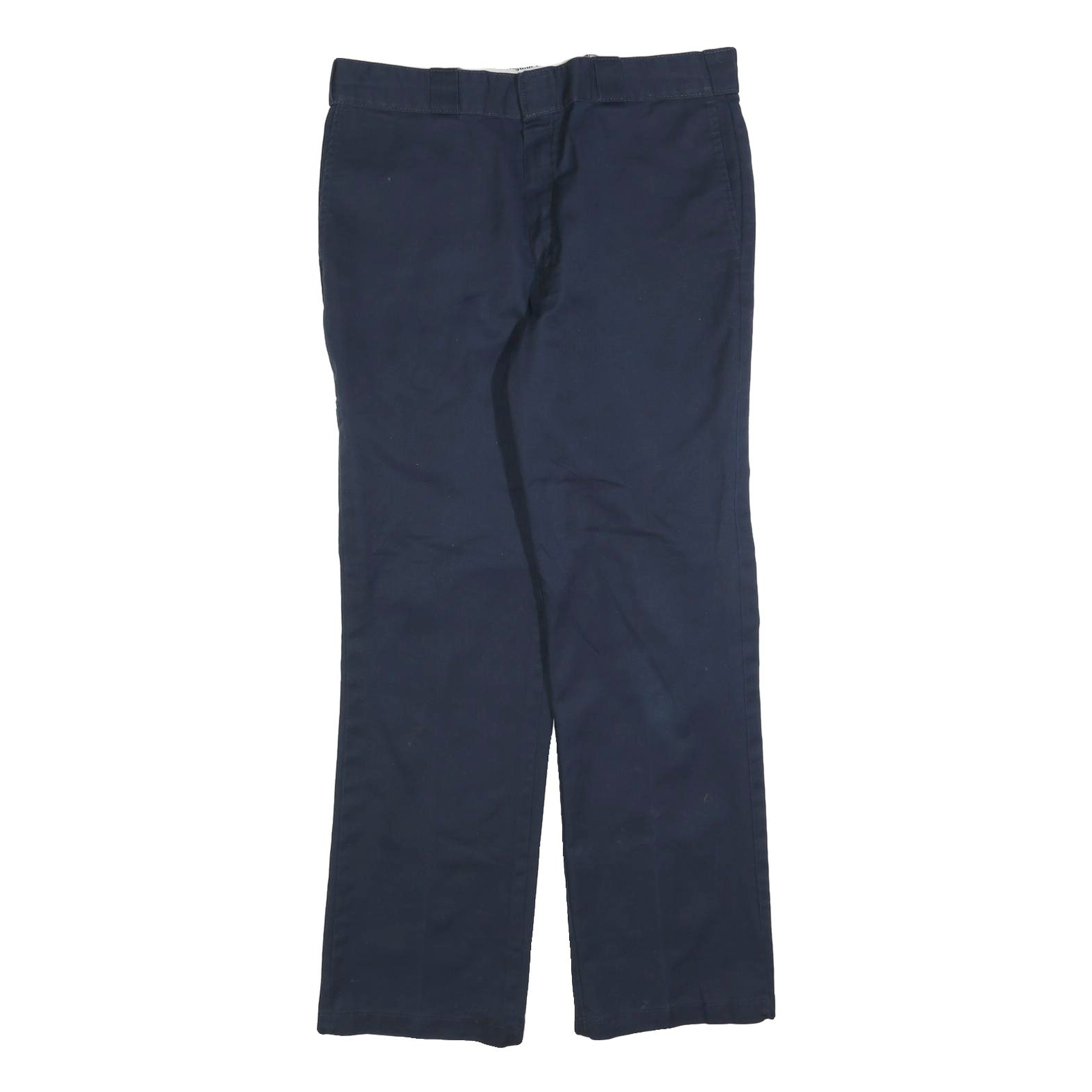 DICKIES Mens Cotton Blend Navy Regular Straight Trousers W36 L32 Workwear Refurbished - N/A refurbished available on Cerqular