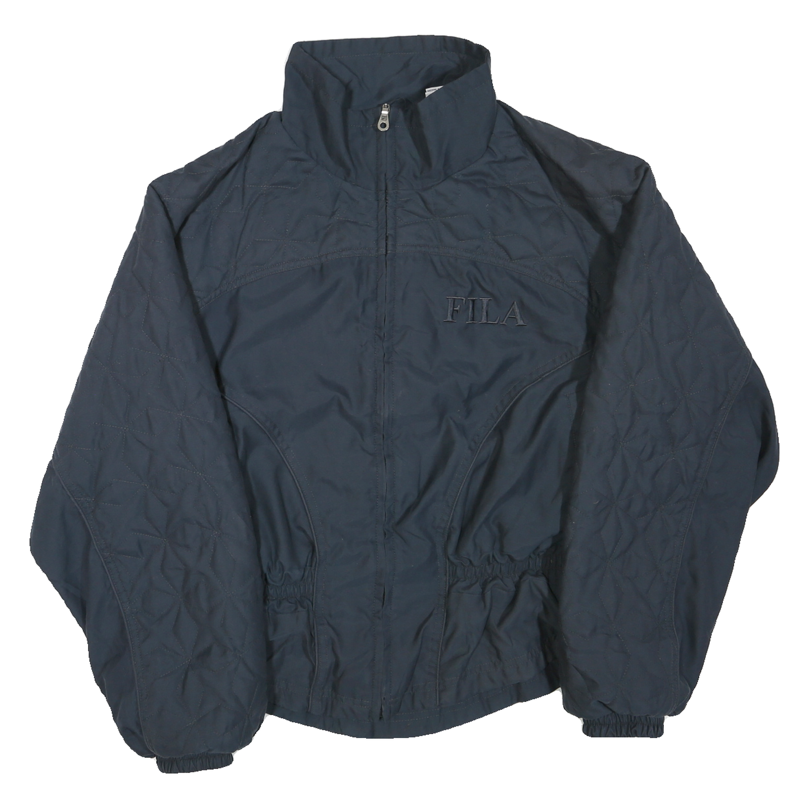 FILA Womens Navy Quilted Jacket L Polyester Blend Zip Casual Sportswear Refurbished - N/A refurbished available on Cerqular