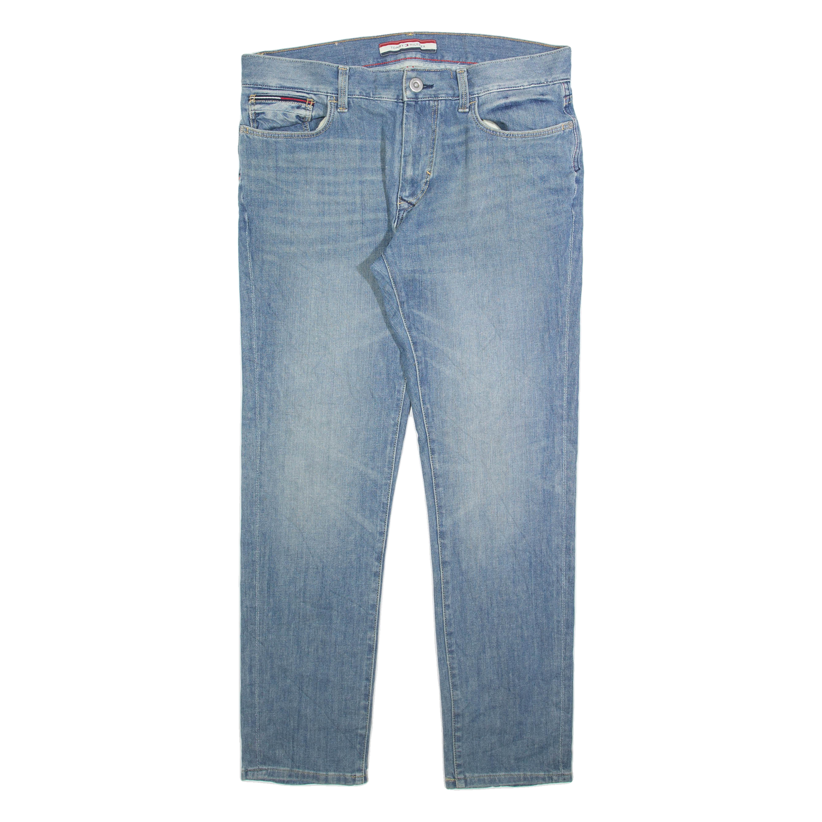 TOMMY HILFIGER Mens Jeans Blue Regular Tapered W32 L20 Refurbished - N/A refurbished available on Cerqular