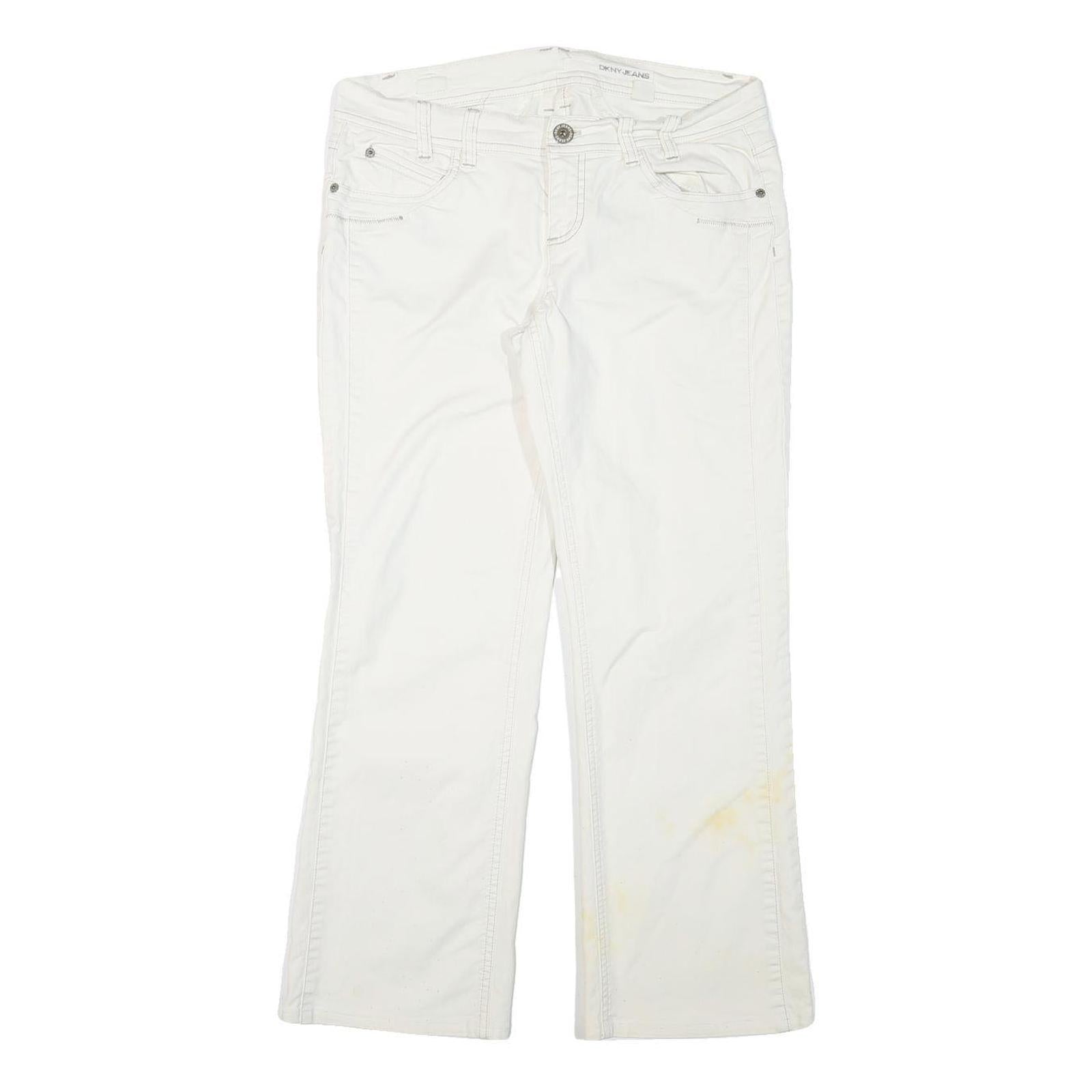 DKNY Womens Jeans White Regular Straight Denim W33 L28 Zip Cotton Blend Refurbished - N/A refurbished available on Cerqular