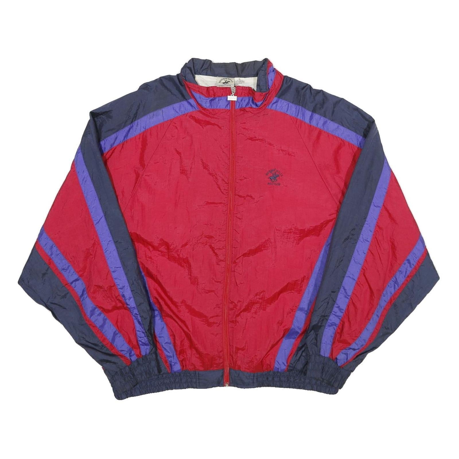 BEVERLY HILLS POLO CLUB Mens Red & Navy Nylon Track Jacket XL Refurbished - N/A refurbished available on Cerqular