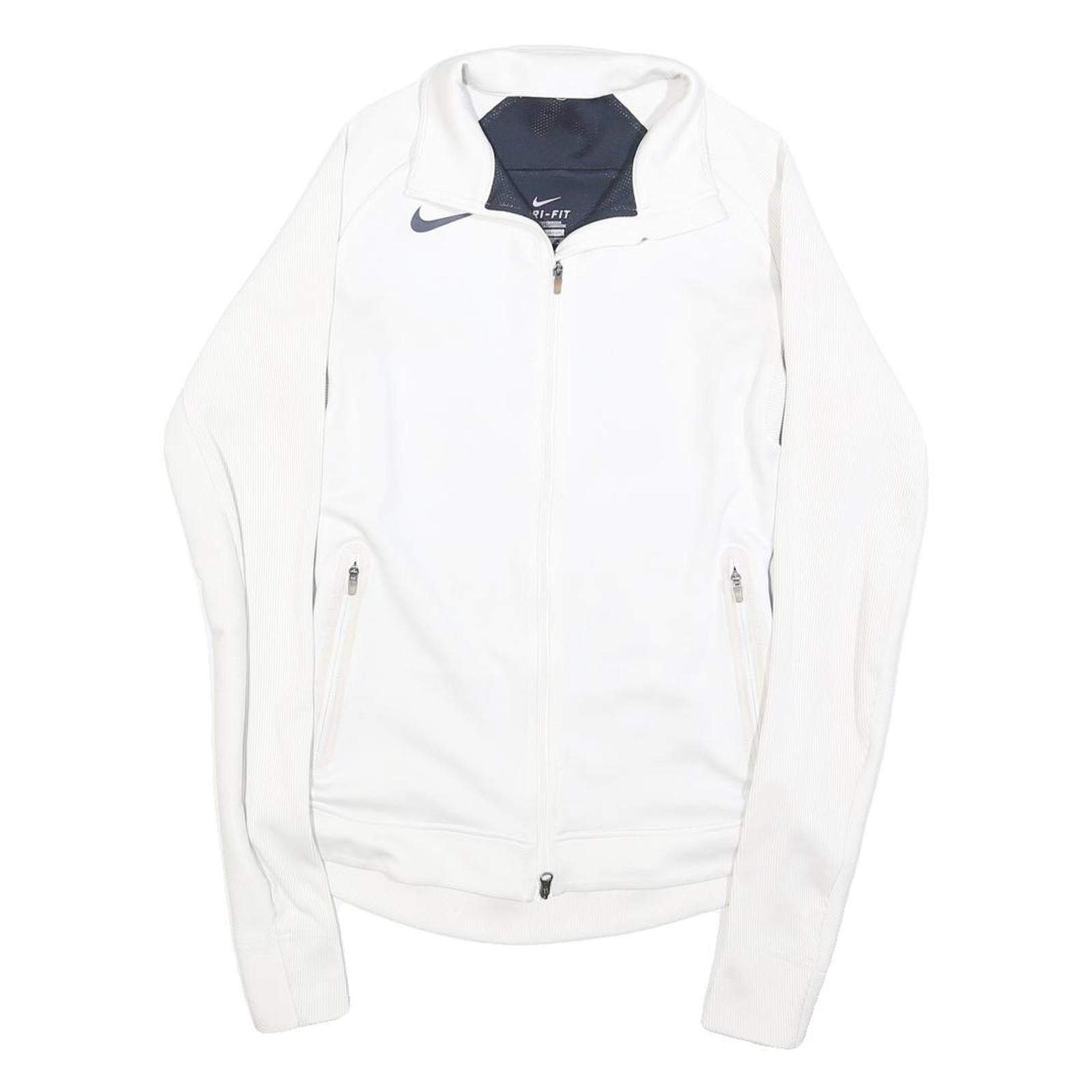 NIKE Womens White Jacket XS Polyester Blend Plain Zip Performance Activewear Refurbished - N/A refurbished available on Cerqular