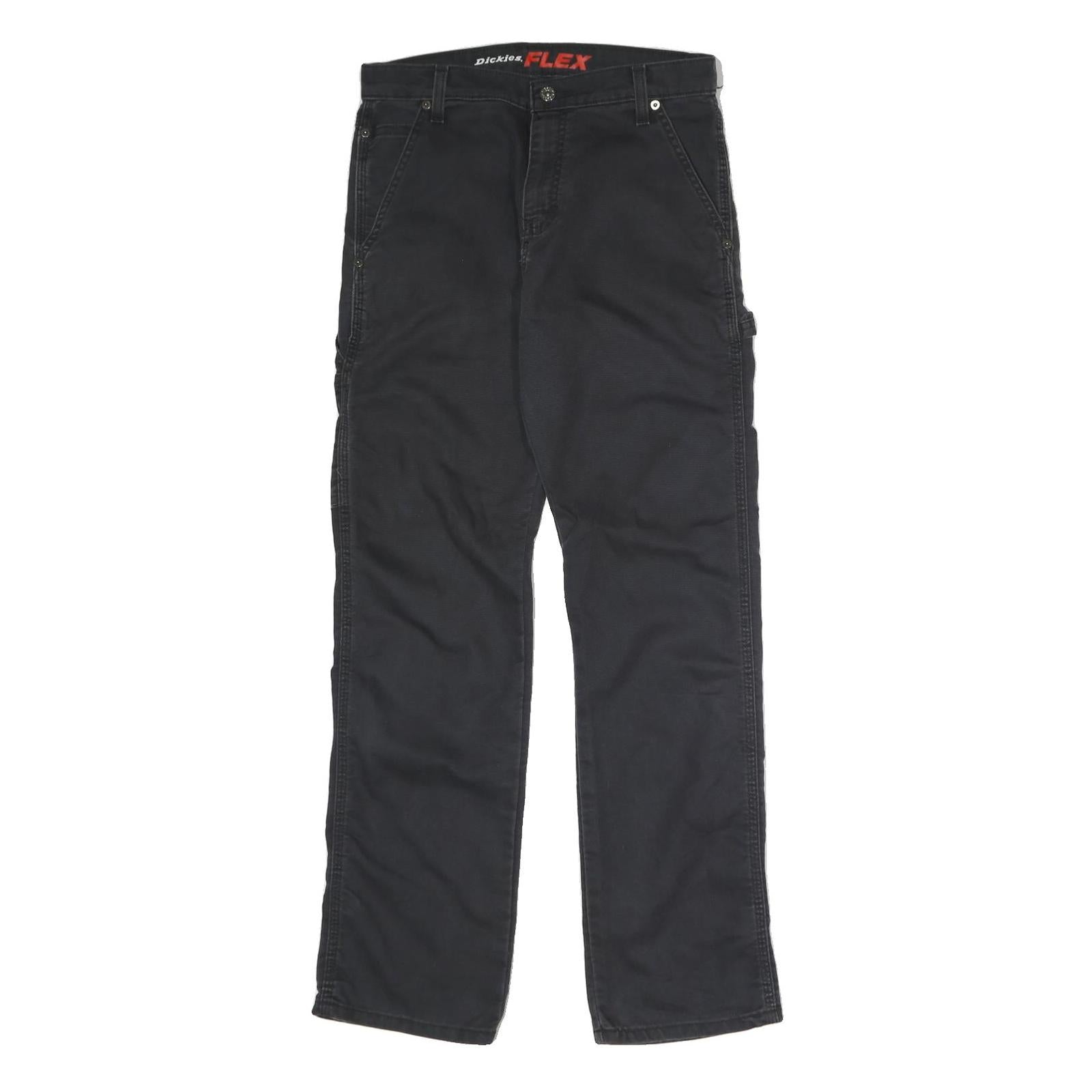 DICKIES Mens Cotton Blend Black Regular Straight Trousers W30 L32 Workwear Zip Refurbished - N/A refurbished available on Cerqular